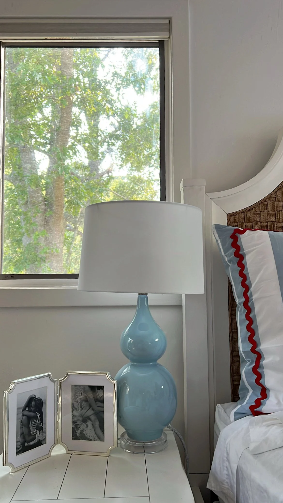 Blue Acrylic Bedside Lamps