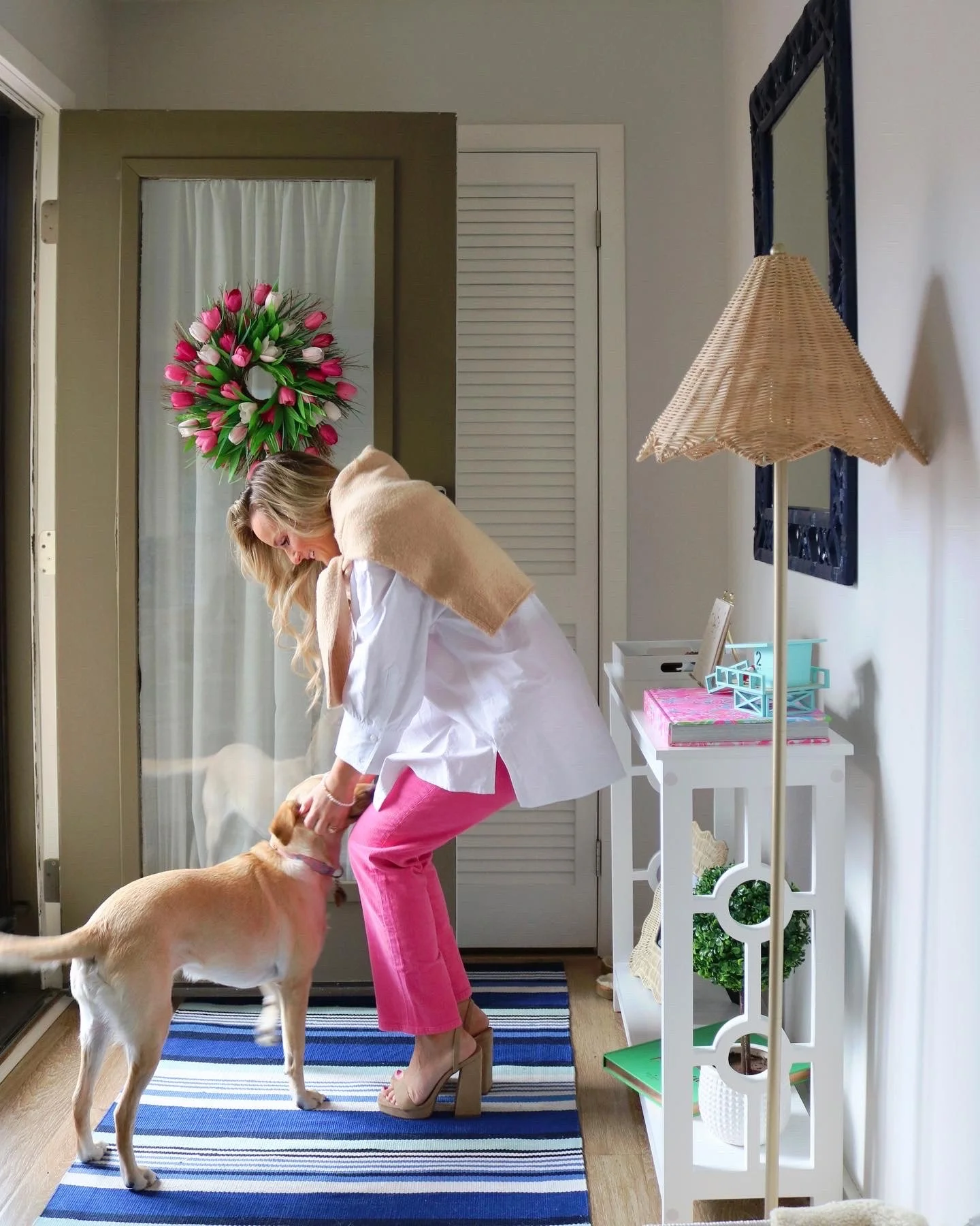Our Front Entryway &  Pink Pants for Spring