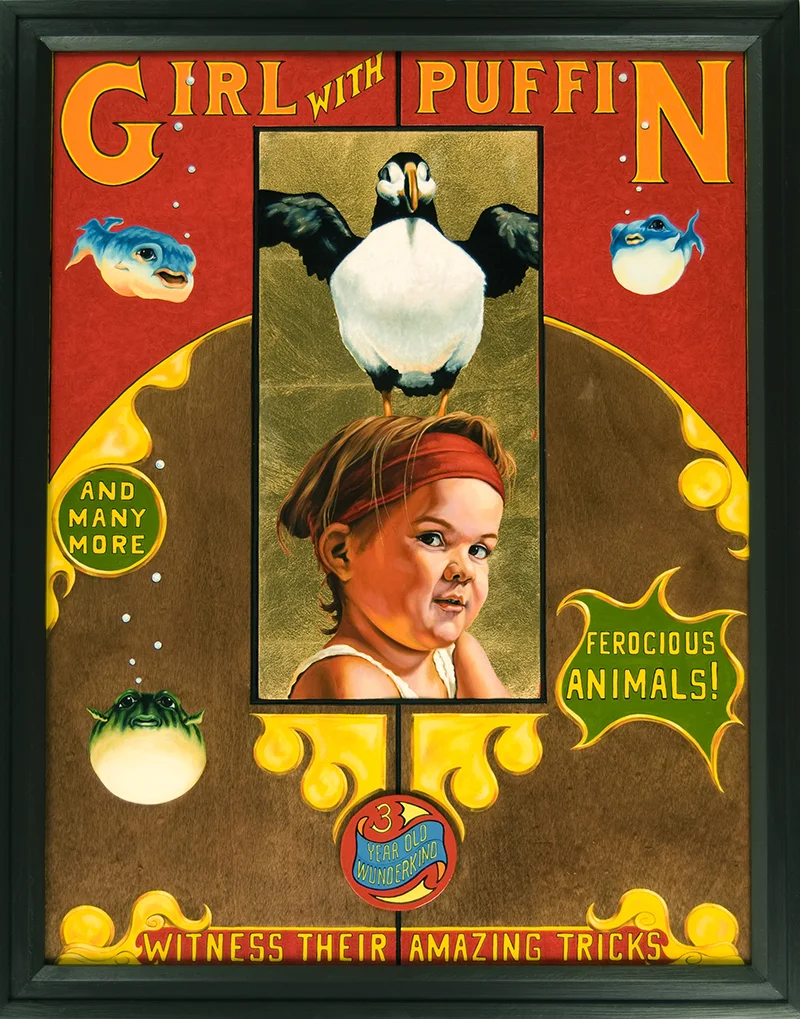 GIRL WITH PUFFIN
