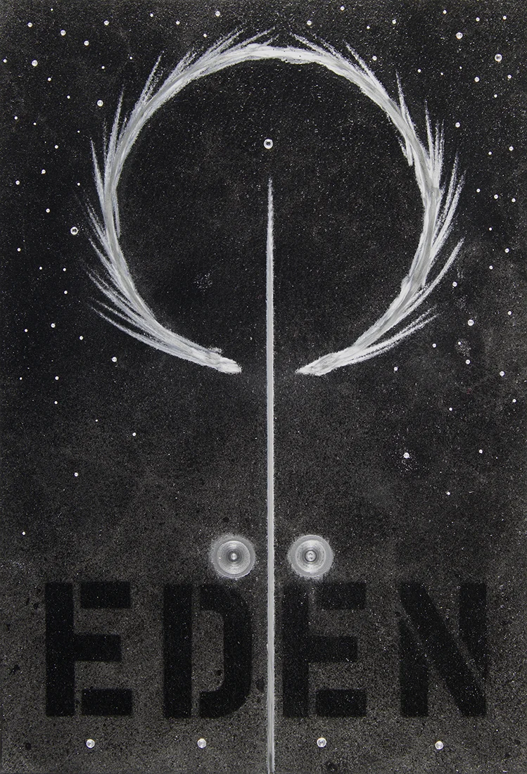 16 EDEN, oil and graphite on aluminum panel, 12"h x 8"w, 2018. SOLD