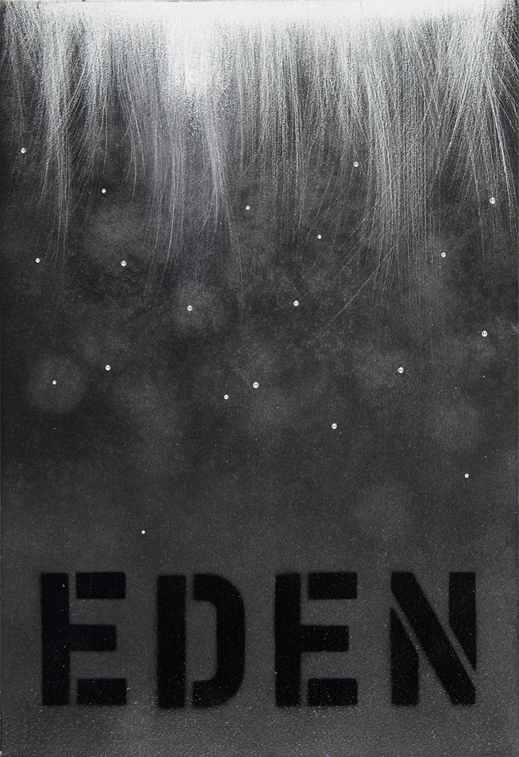 17 EDEN, oil and graphite on aluminum panel, 12"h x 8"w, 2018. SOLD