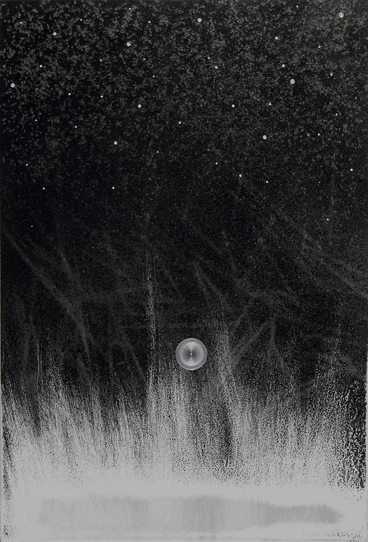 1 ONE, oil and graphite on aluminum panel, 12"h x 8"w, 2018. SOLD