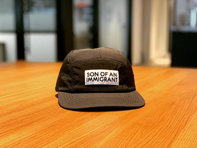 When I saw this hat being worn by one of the artists at @theotherartfair in Brooklyn this past weekend, I was instantly on a mission. @vidhyan told me that @miscelaneany had these @sonofanimmigrantny hats, so we b-lined it over there. Anyone who immi