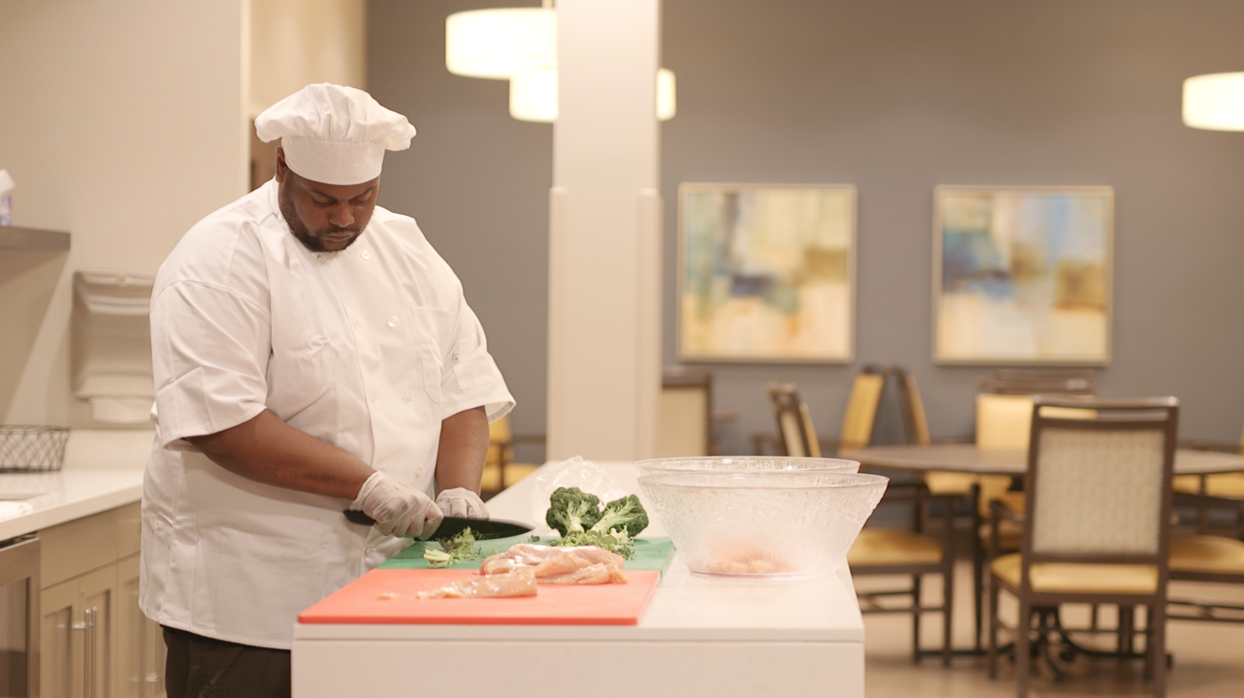 Chef Steve prepares lunch for our Guests at the Guion Road Center.