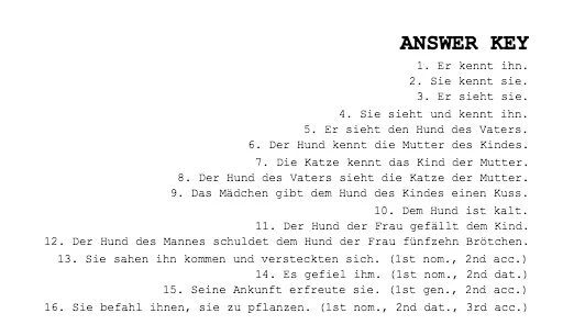 Answer key for the practice activities in this post.