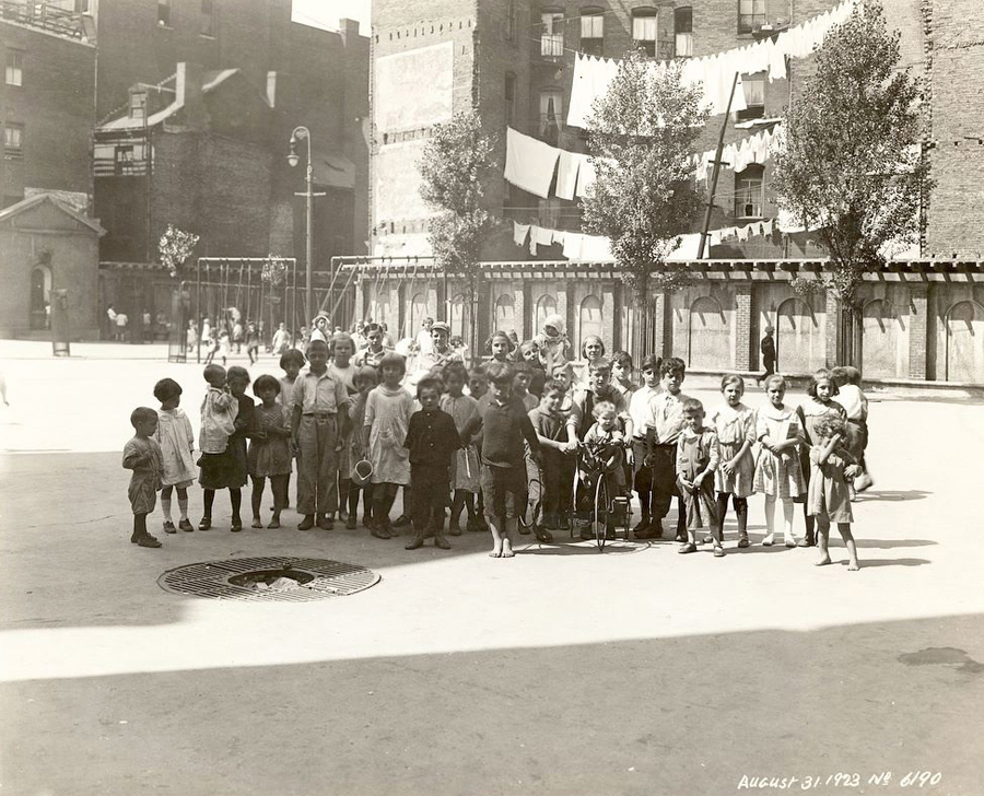 a group photo of children in vincent cutillo park in 1923