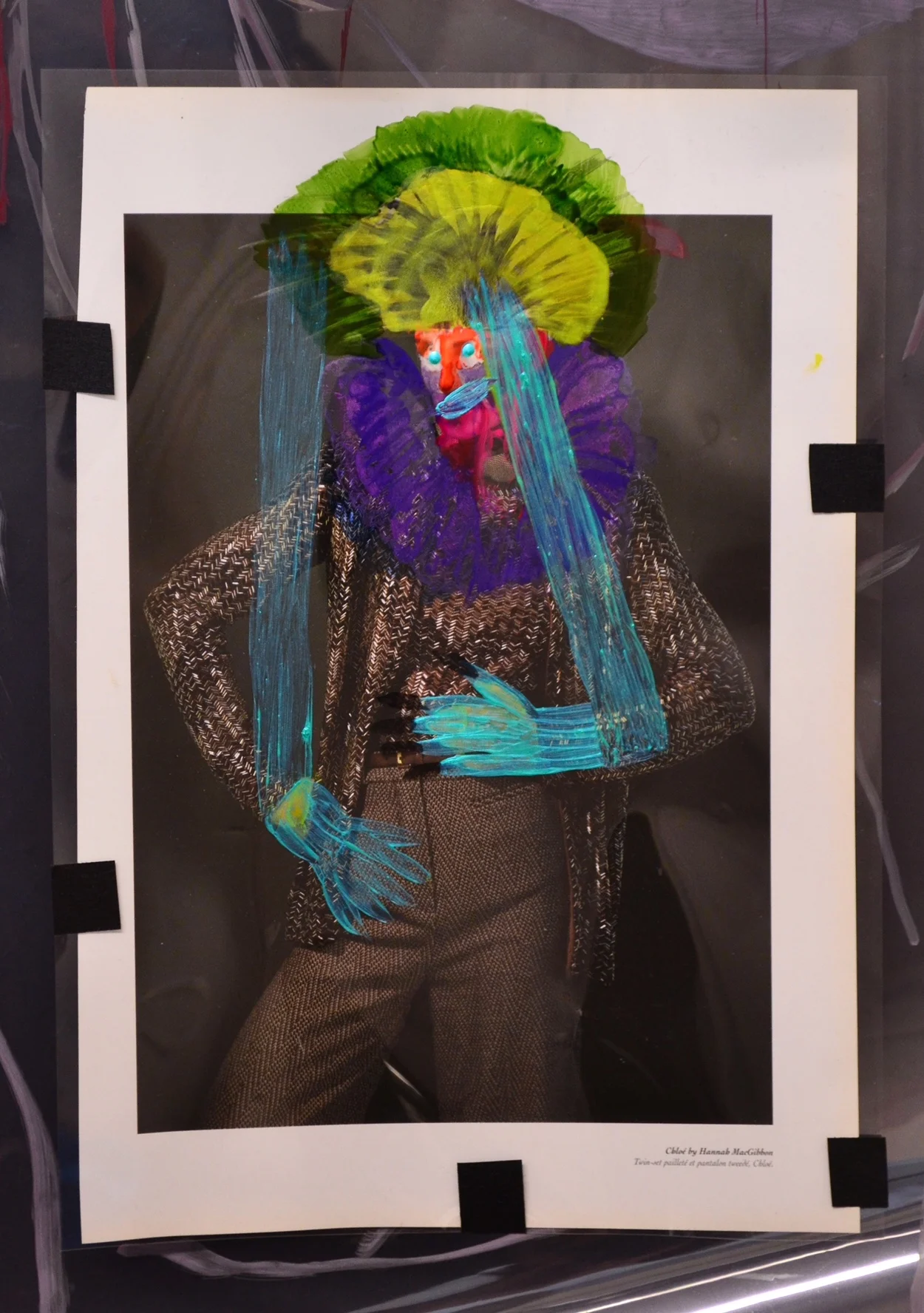 Ala Dehghan TechnoSelf: Persona #13/Puppet Images for Theater of Cruelty , 2018 mixed media 9 x 12 in.
