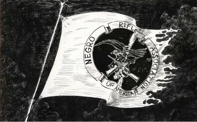 Mark Thomas Gibson @darthgibson NRA Flag , 2018 Ink on Paper 17 x 13 in