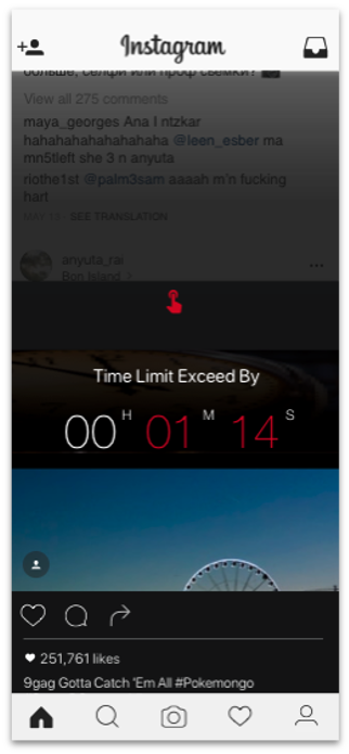 Drag upwards with a lot of forces to ignore the time limit and continue browsing&nbsp;