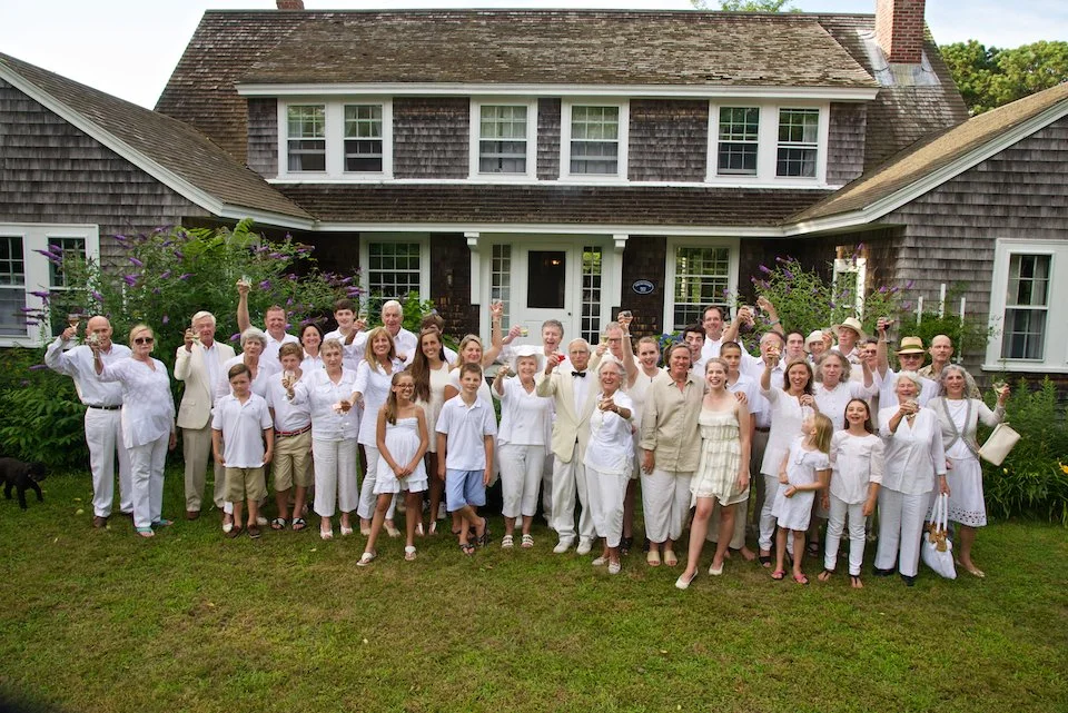 Extended Family Toasts to House Extended family toasts to 100-year-old beach house, Chatham, MA