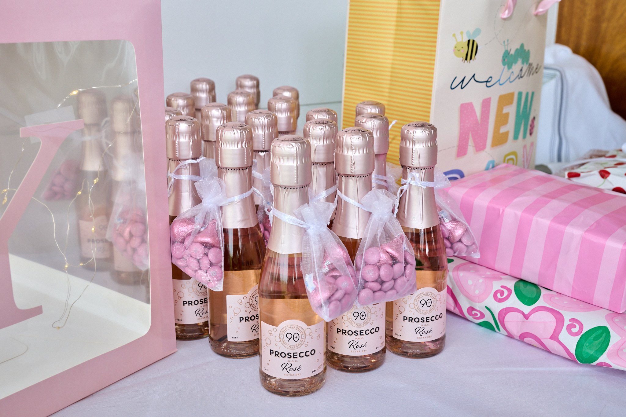 Cheerful party favors at baby shower in Rowayton CT by event photographer Pamela Einarsen. 