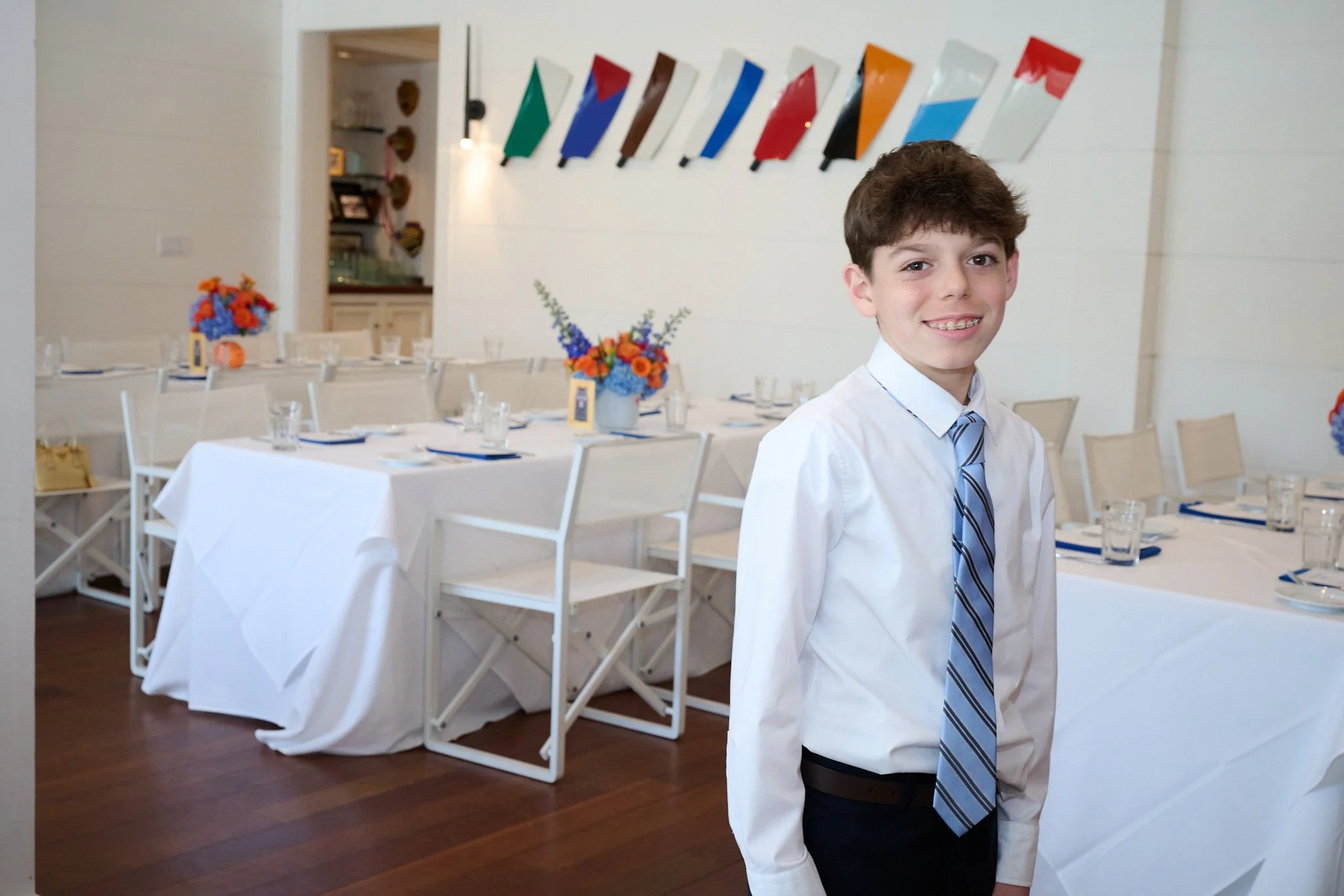 Bar Mitzvah party at the Boathouse Restaurant in Westport CT Rowing Club by event photographer Pamela Einarsen. 
