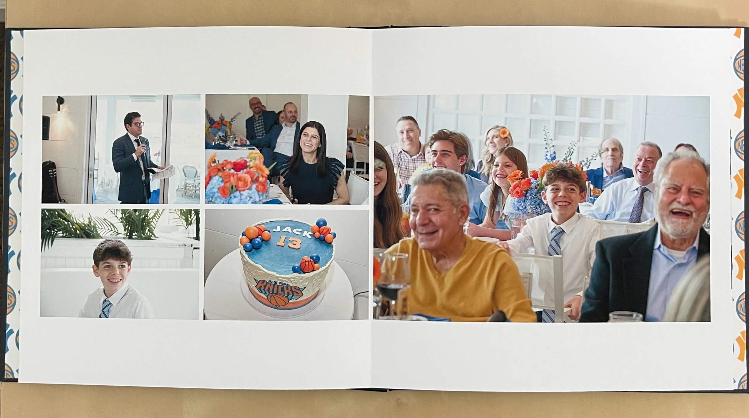 Fine art photo book by bar mitzvah photographer Pamela Einarsen featuring photos of the guests at the Boathouse Restaurant in Westport, CT. 