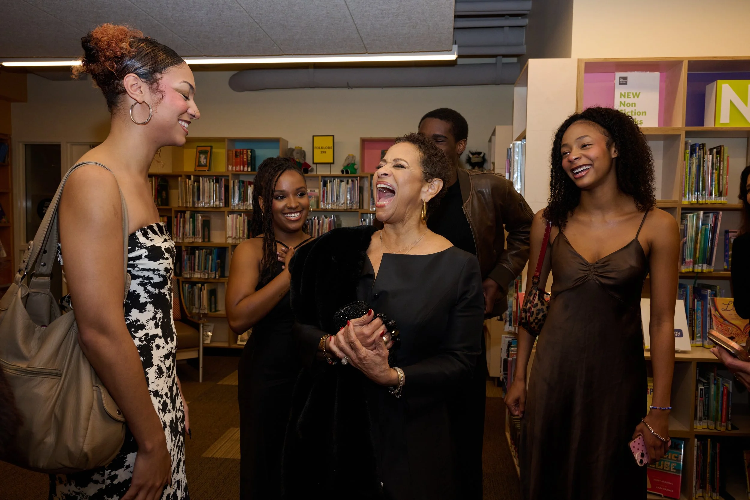 Young dancers meet with Debbie Allen at the Westport Ct Booked for the Evening fundraiser with event photographer Pamela Einarsen.