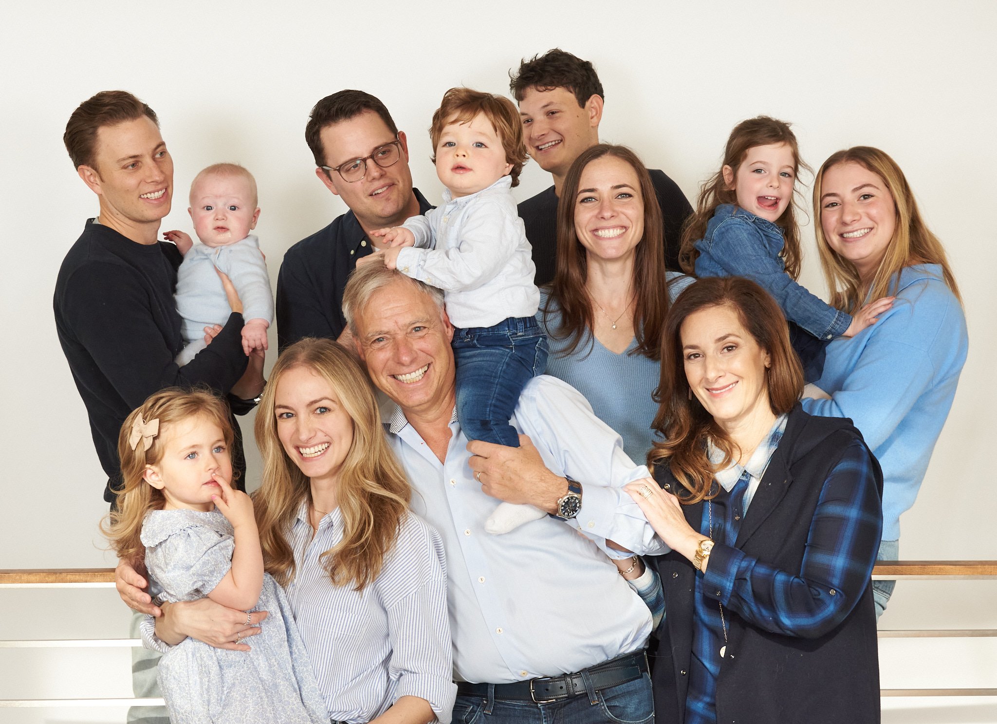 Extended family portrait at Westport, CT holiday gathering