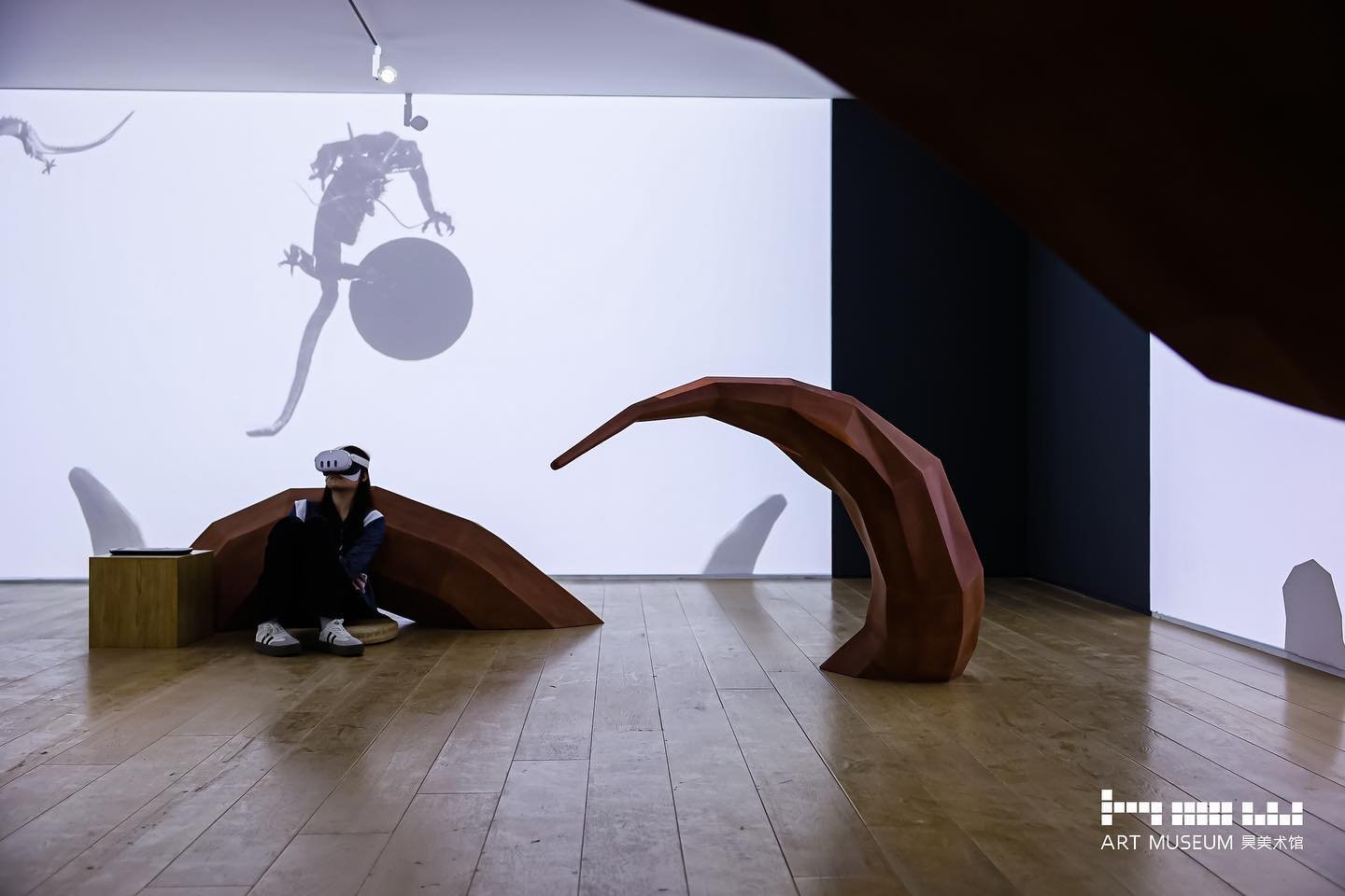 We built a dragon room for the VR work Nine Dragons, allowing audience to see this 360 film from both inside VR goggles and out in the immersive room.
