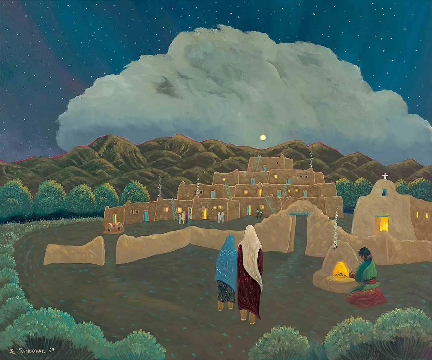 Taos Pueblo Moonlight (30x36)