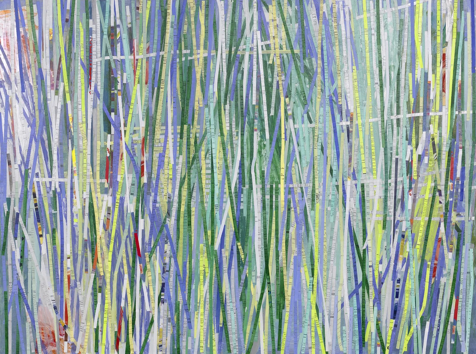 DRIVE ALONG ROUTE 112
Mixed media on aluminum panel, shredded documents, acrylic paint
30 x 40 inches