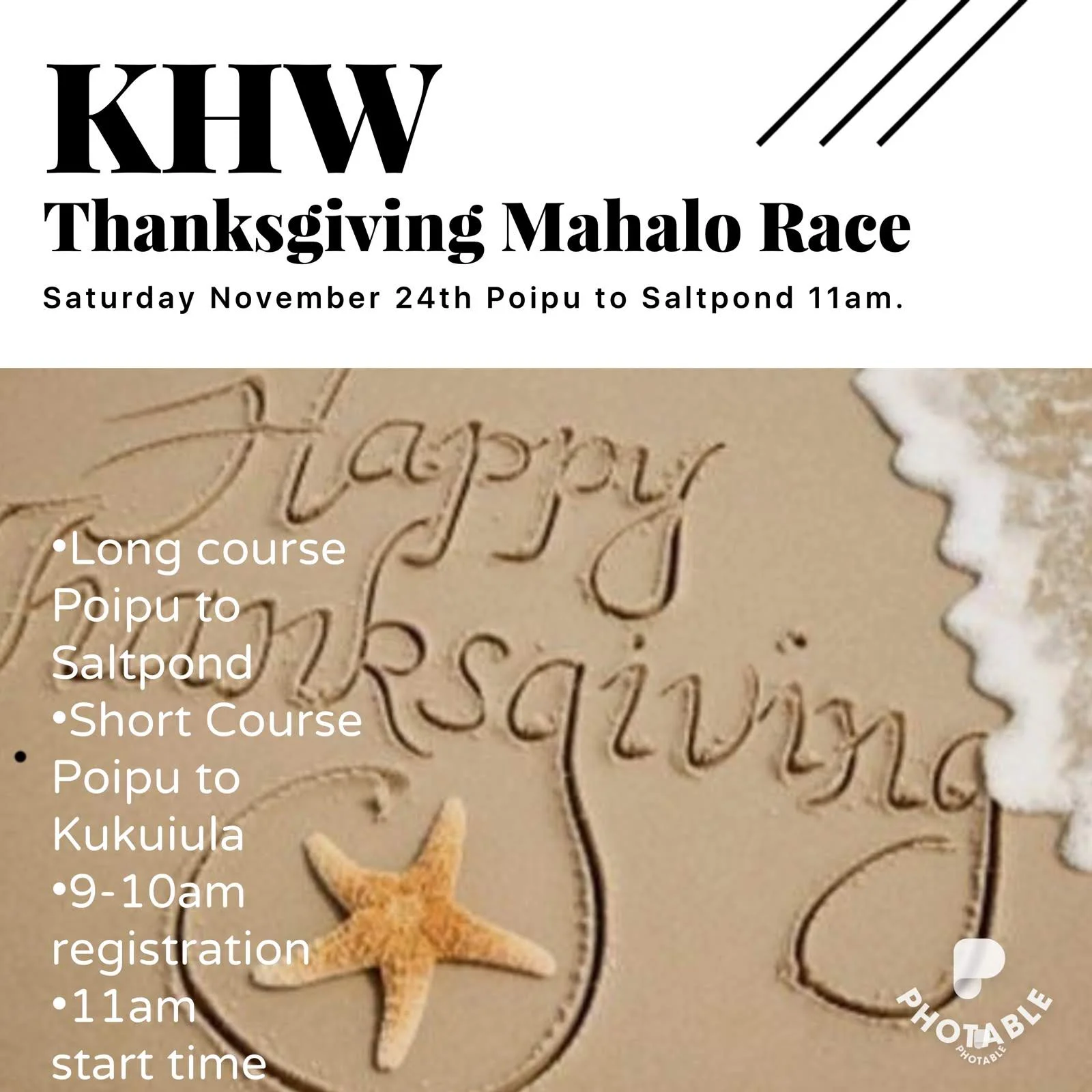 Thanksgiving Mahalo Race: 11/24/18