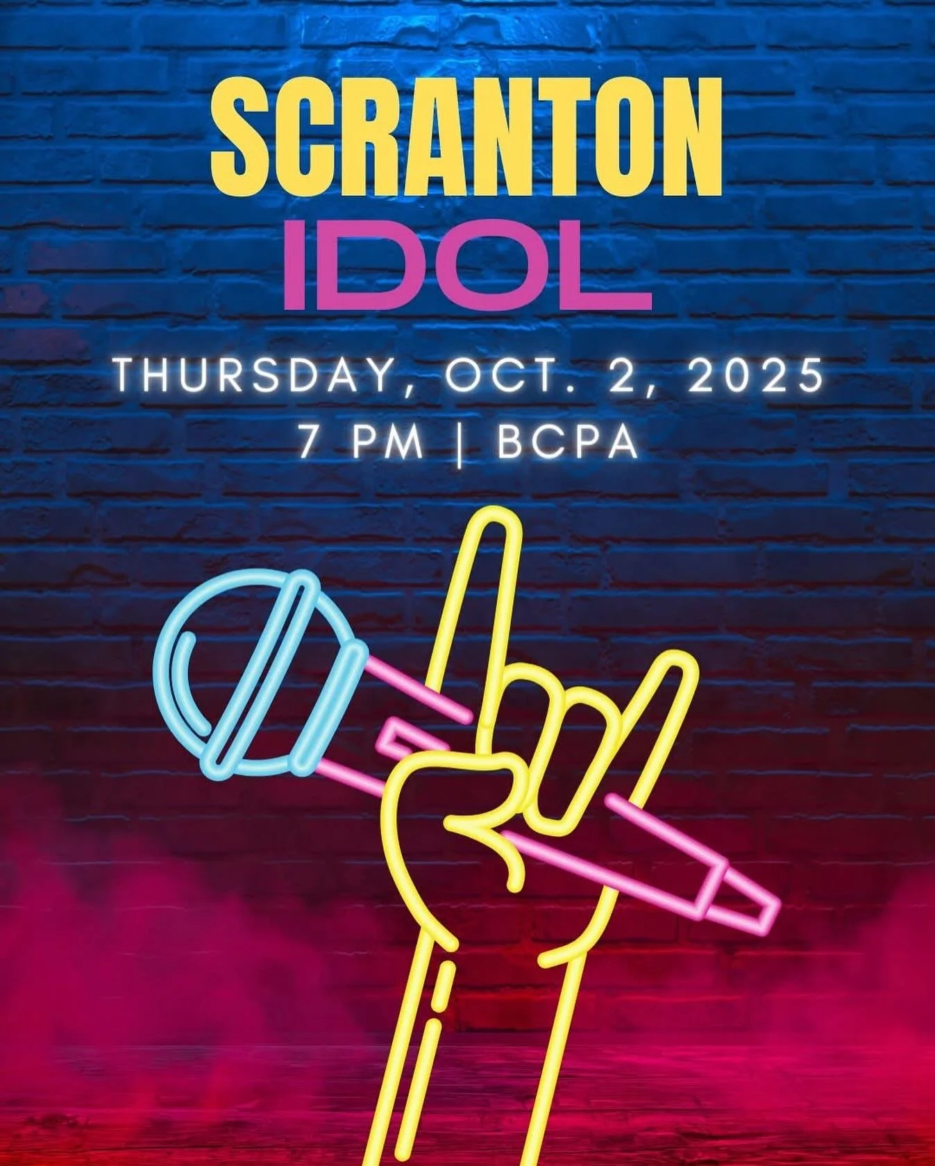 Join us for Scranton Idol on Thursday, October 2nd at 7 p.m. at the Brighton Center for the Performing Arts. See our talented Scranton singers vie for the crown, plus performances by a Cappella Camp attendees and a Cappella groups. It&rsquo;s a wonde