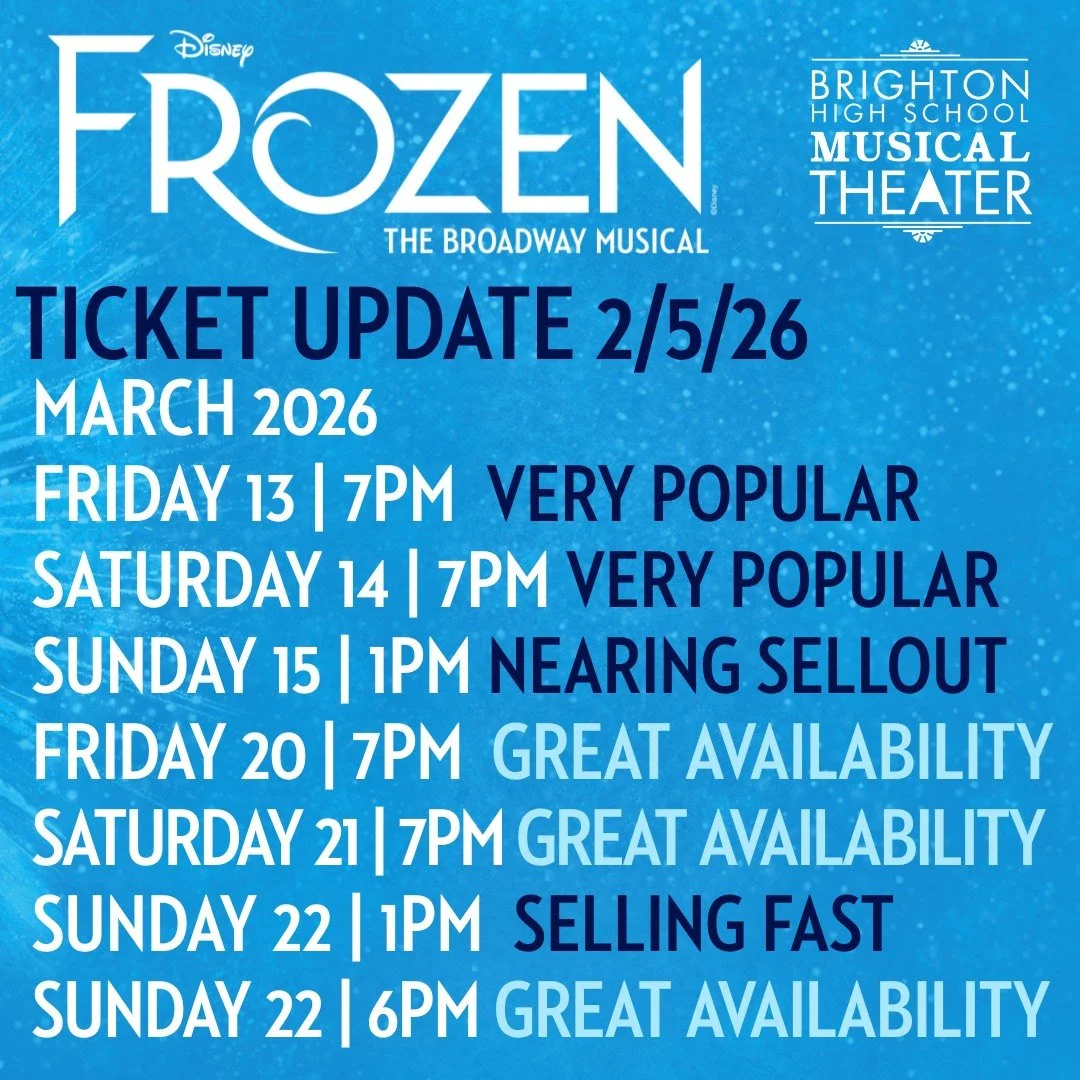 ⏰❄️ We&rsquo;re getting close to showtime!
Frozen opens March 13, and tickets are moving quickly as showtime approaches.
Our Sunday, March 15 matinee is especially popular and close to selling out&mdash;grab your seats now if that&rsquo;s the show yo