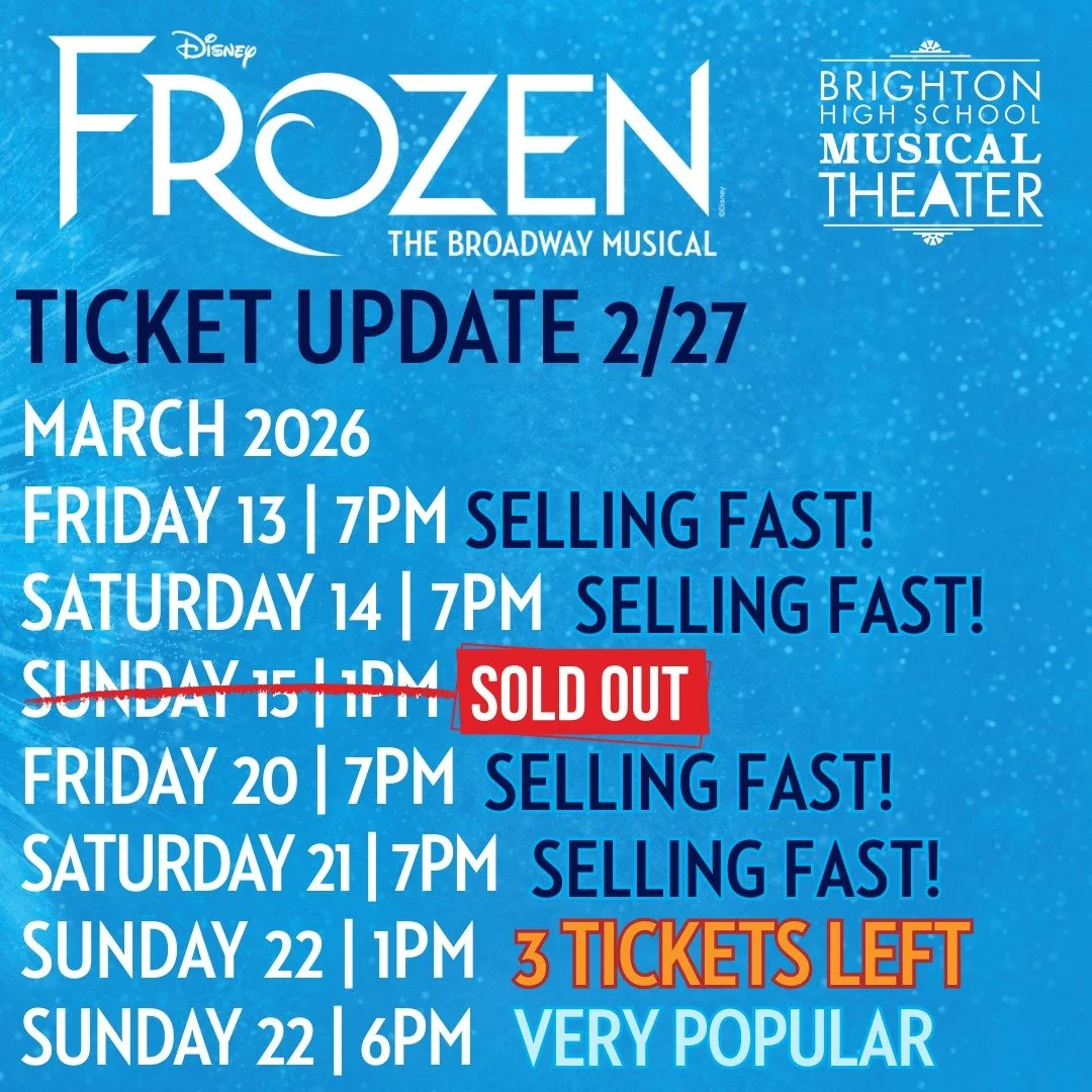 🎟️ Friday Ticket Update

With just two weeks until showtime, we&rsquo;re officially in the final stretch.

✔️ Sunday, March 15 &mdash; SOLD OUT
✔️ Sunday, March 22 matinee &mdash; just 3 single seats remain
✔️ Gala &mdash; only 32 tickets left

If y