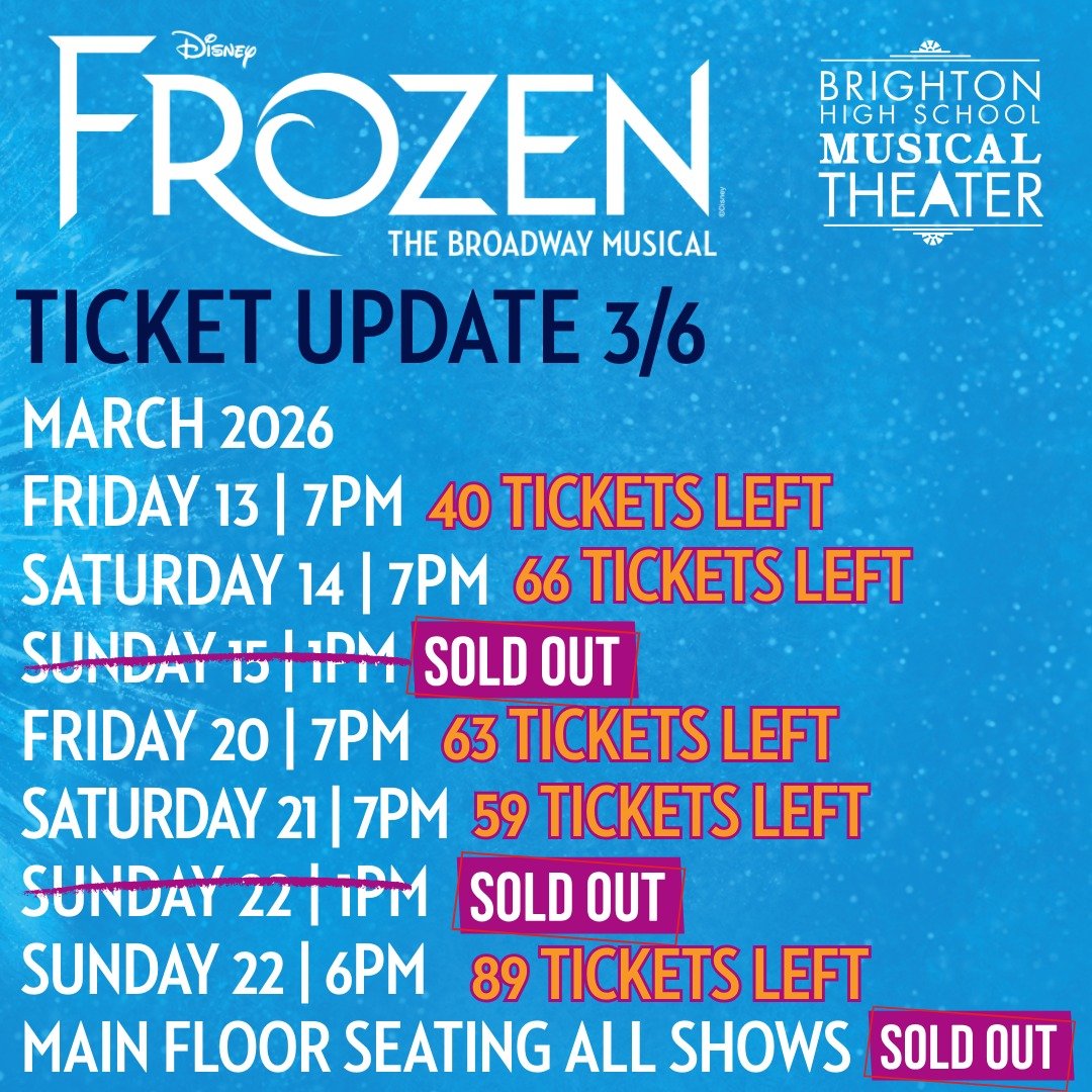 The final countdown is on. ❄️

One week from today, we open the doors to our first audience and bring Arendelle to life on stage.

We already have two sold-out shows, and tickets are limited for the final five performances. If you&rsquo;ve been think