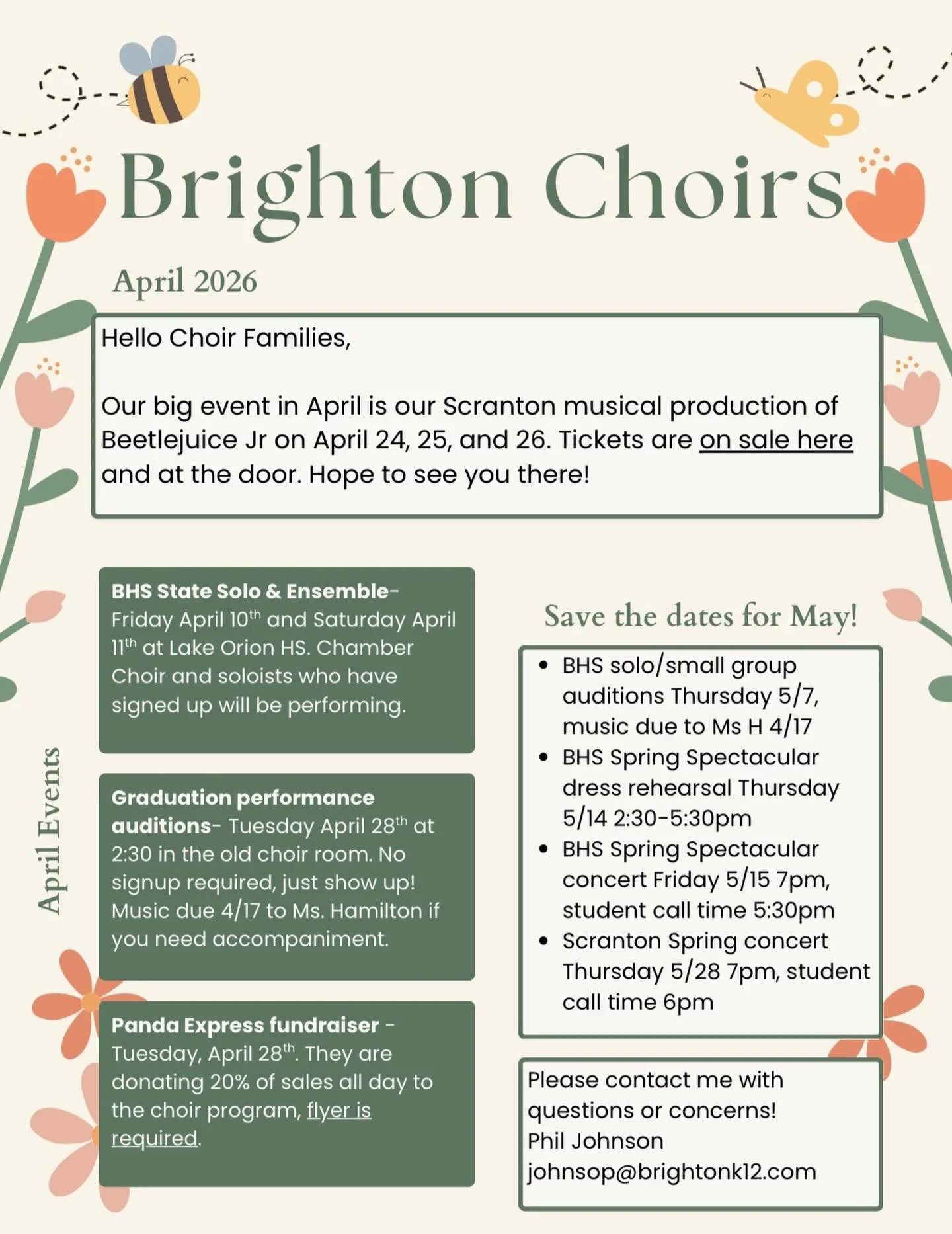 Mark your calendar for our spring events! 🌺