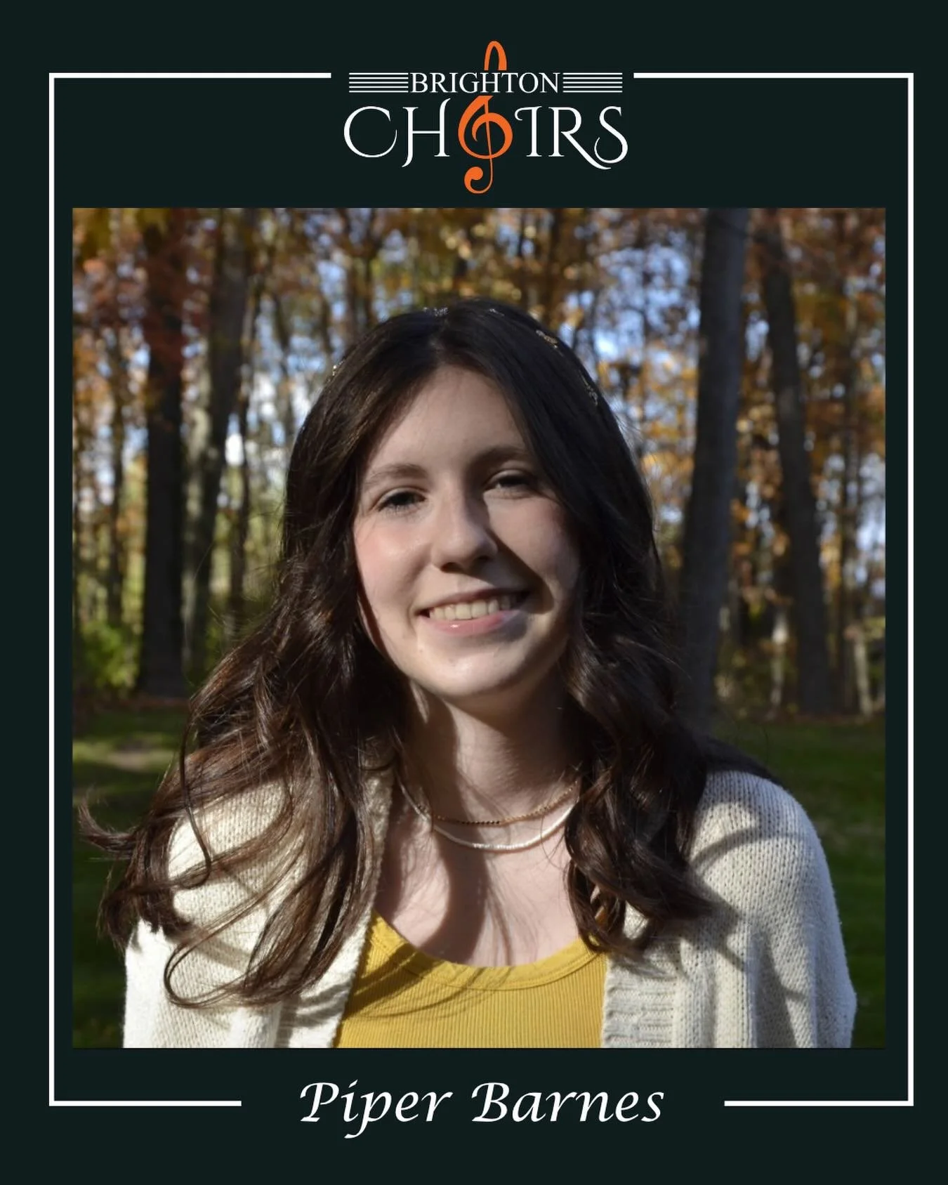 🎓Senior Spotlight: Piper Barnes
Plans after graduation: Going to Universal Technical Institute for Welding

Why I joined choir: I got excited about taking all the opportunities around me, and decided choir was worth trying.

Favorite choir moment: &