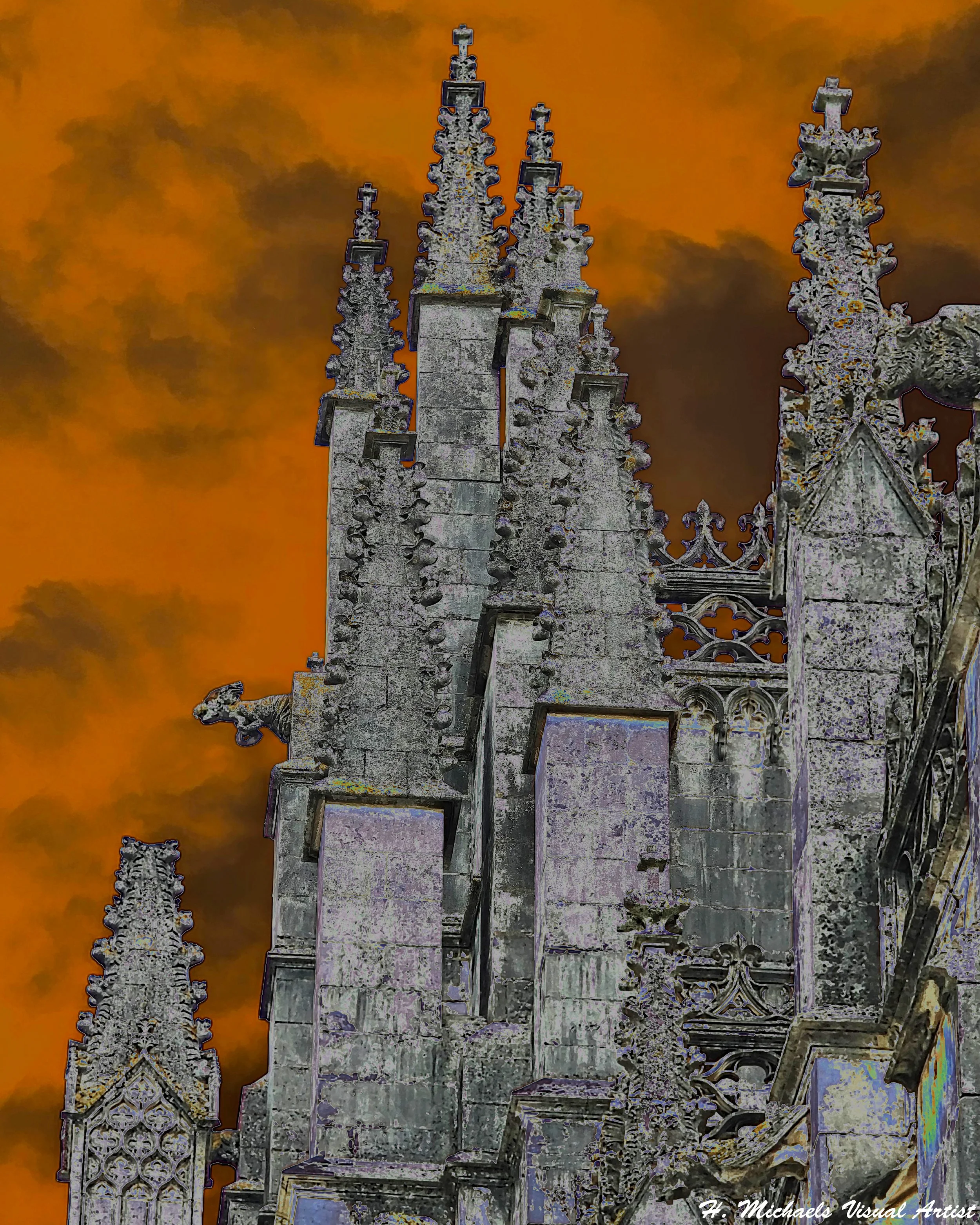 Gargoyle At The Monastery of Batalha, Portugal (Digitally Edited) 