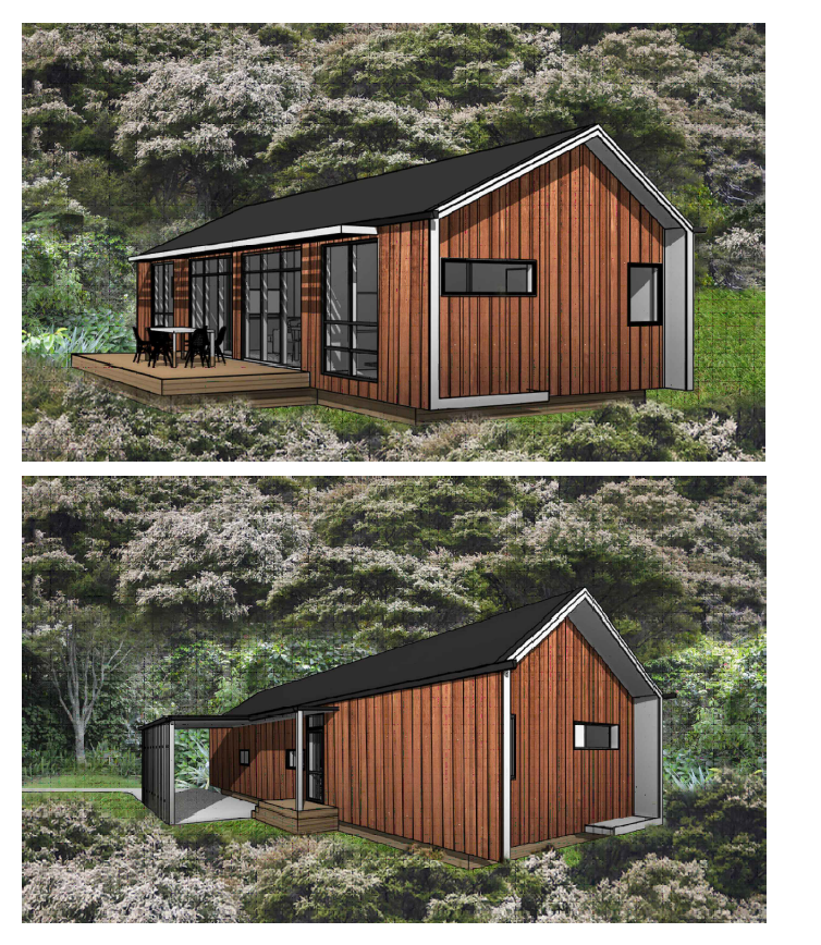 2 Bedroom Render showing Gable Roof Option