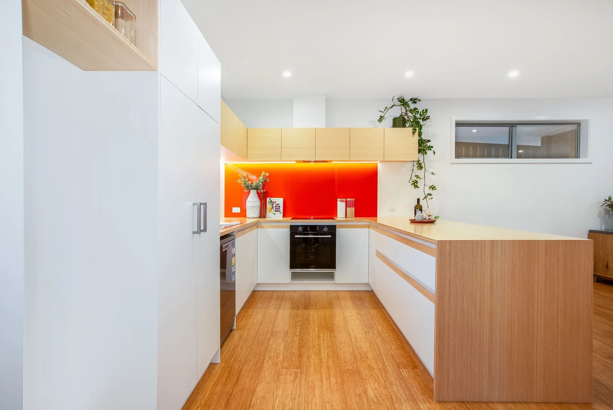 The beautifully designed bamboo kitchen is stylish and practical.