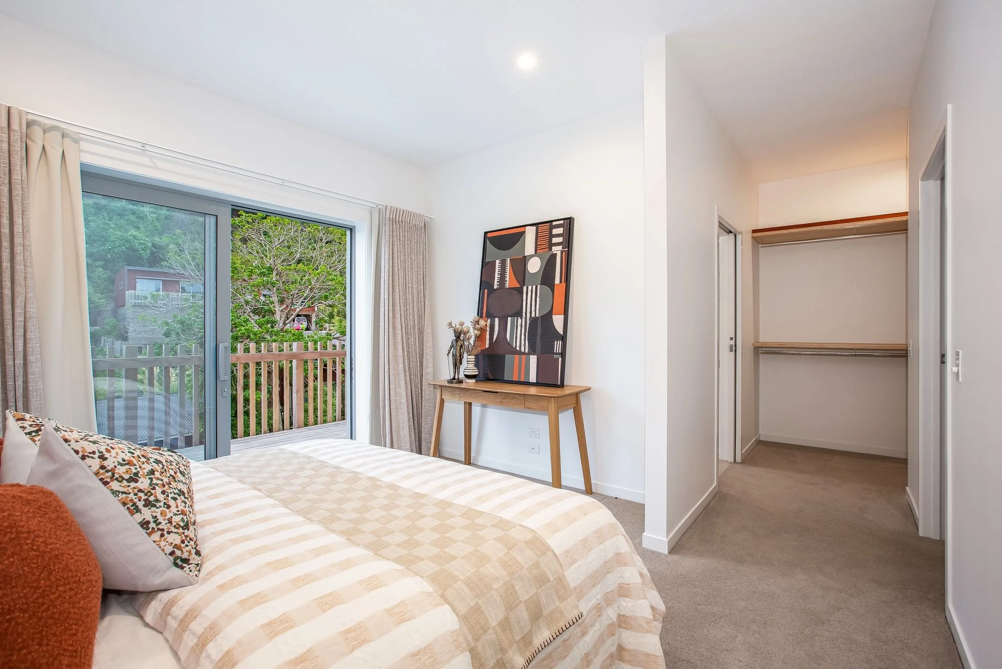 The master bedroom has a lovely bamboo built-in wardrobe.