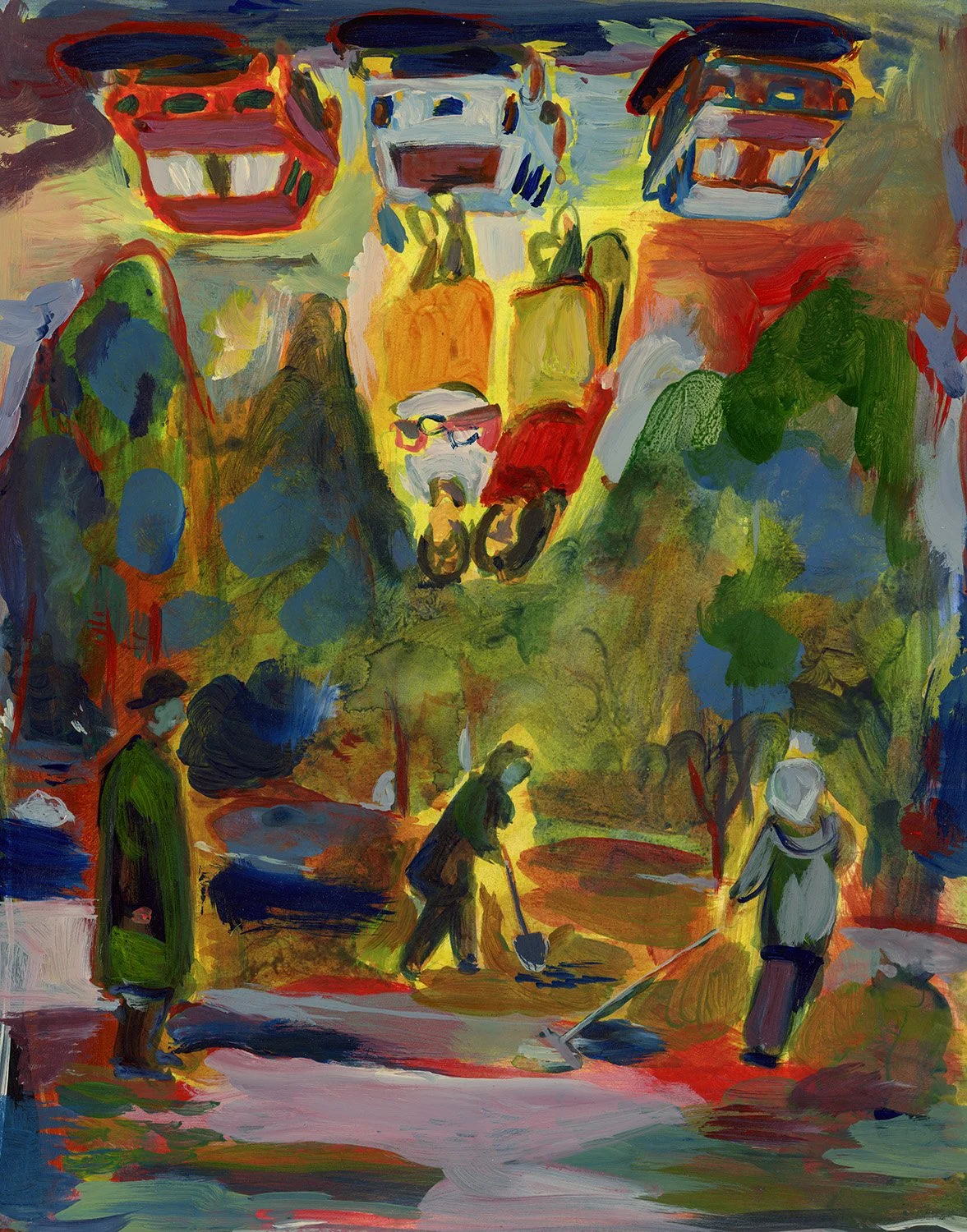  Friends From The Future 
 Acrylics on Arches Watercolor Paper
10.2in. x 13in.
2026 