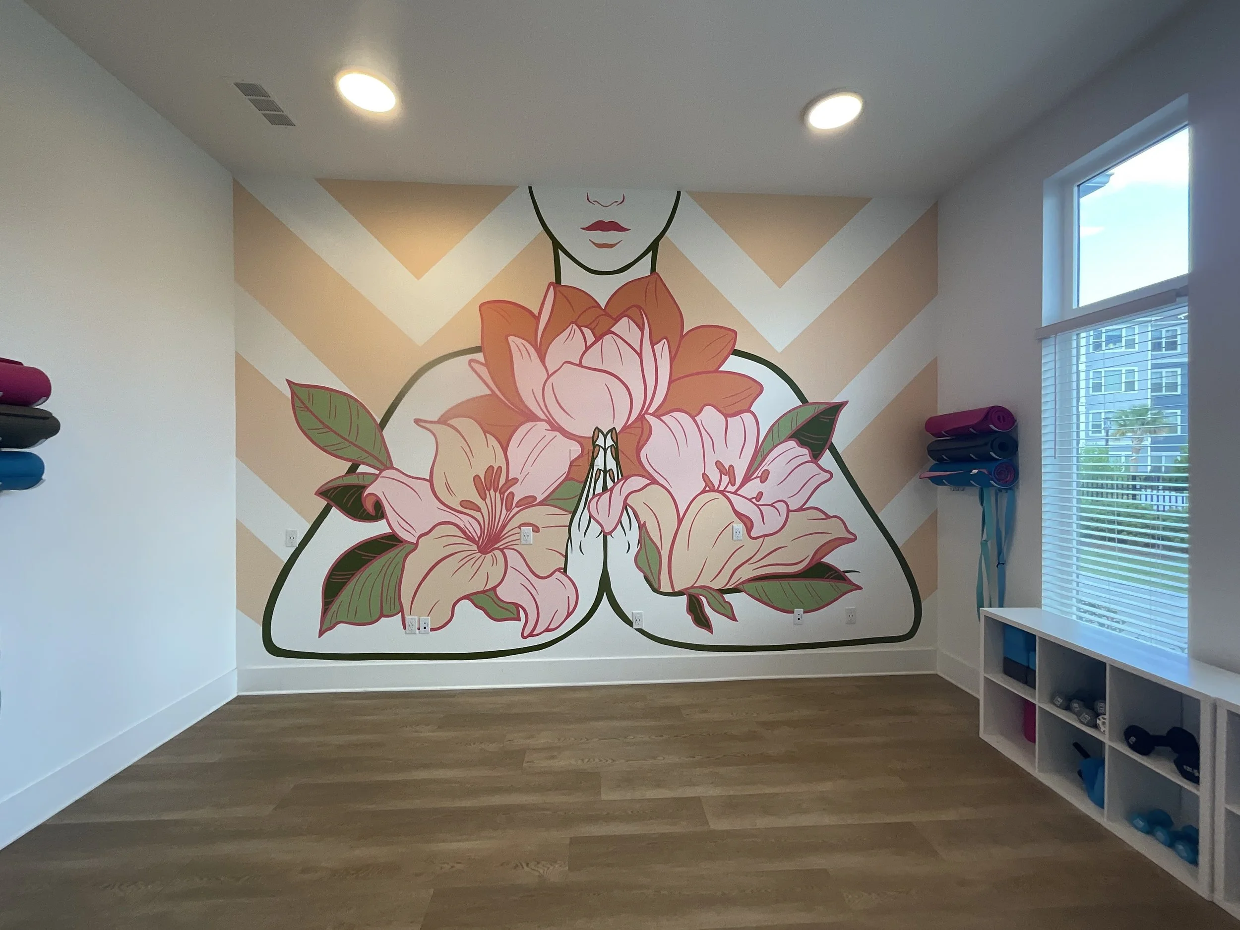 yoga room mural 