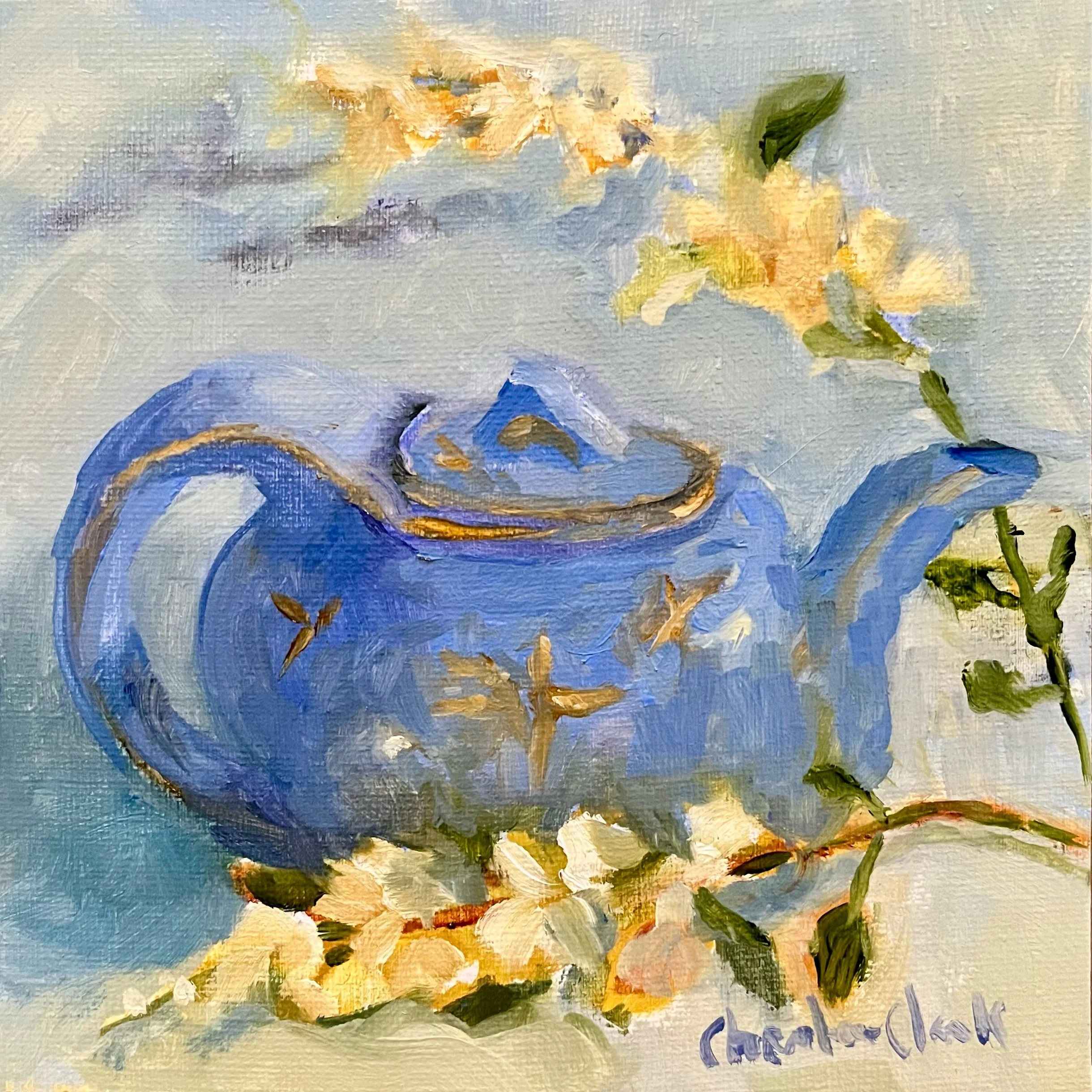 Blossoms and Hall Teapot