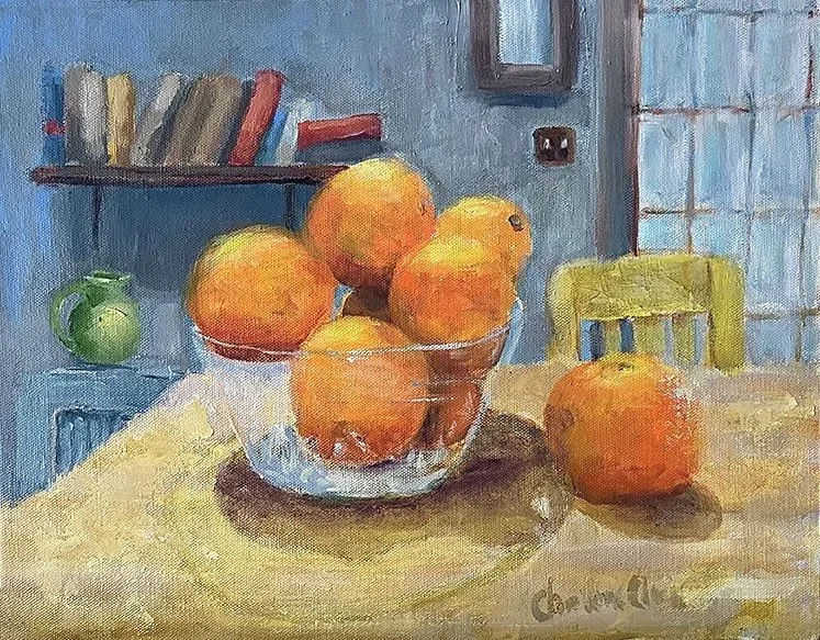 Oranges on Kitchen Table