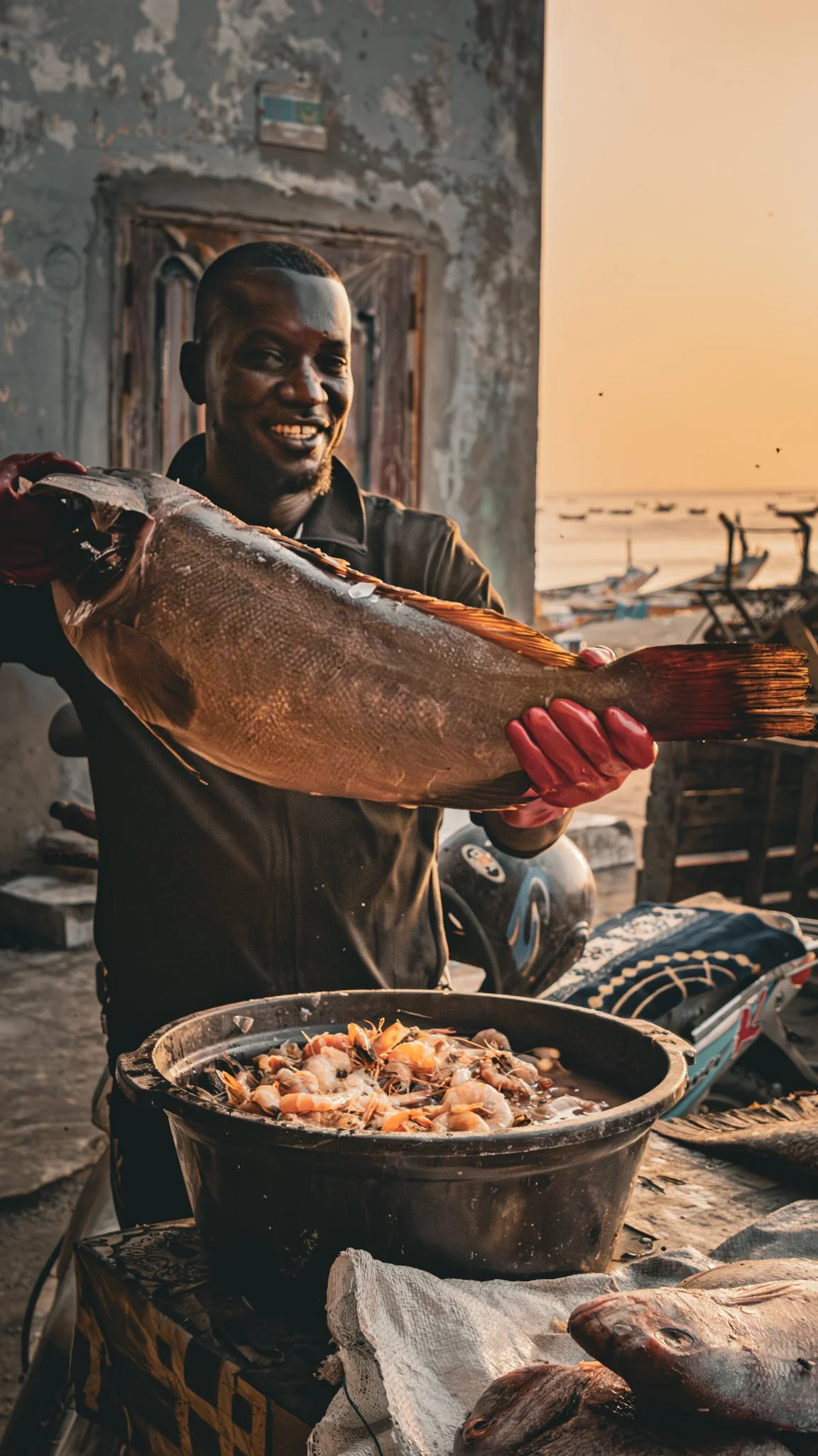 Sunset in the Naoukchott Fish Market