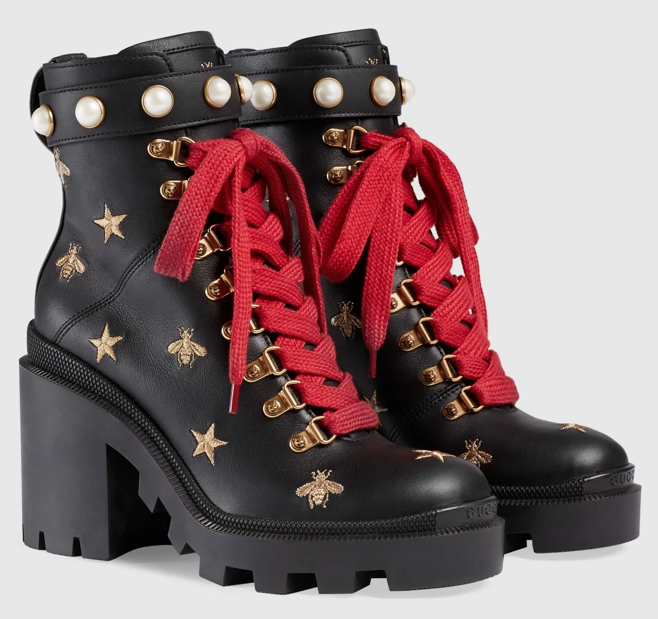 Gucci Leather Embroidered Ankle Boot $1,290