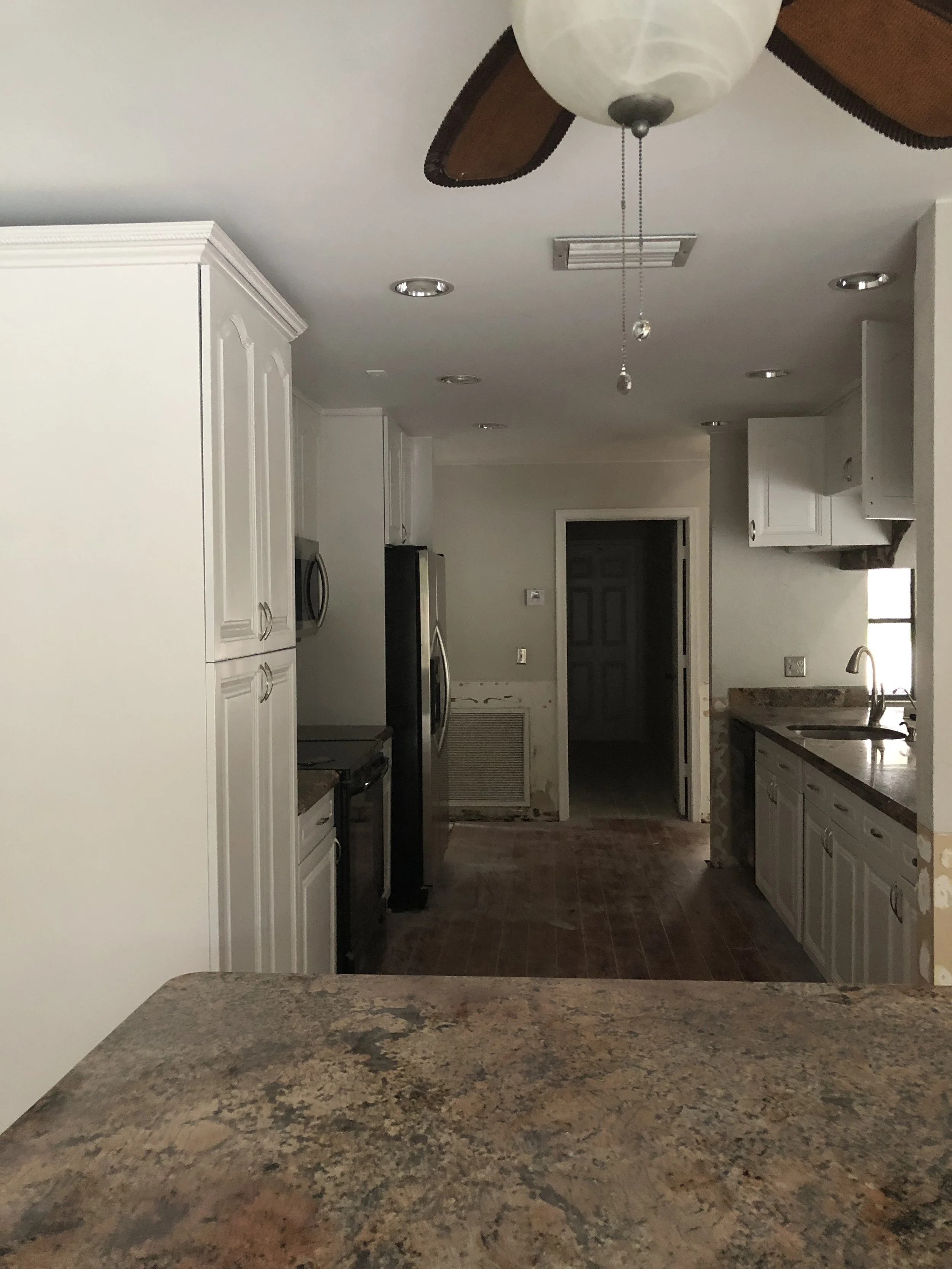 After - Kitchen Cabinet Painted, Popcorn Removal and Smooth Resurfaced