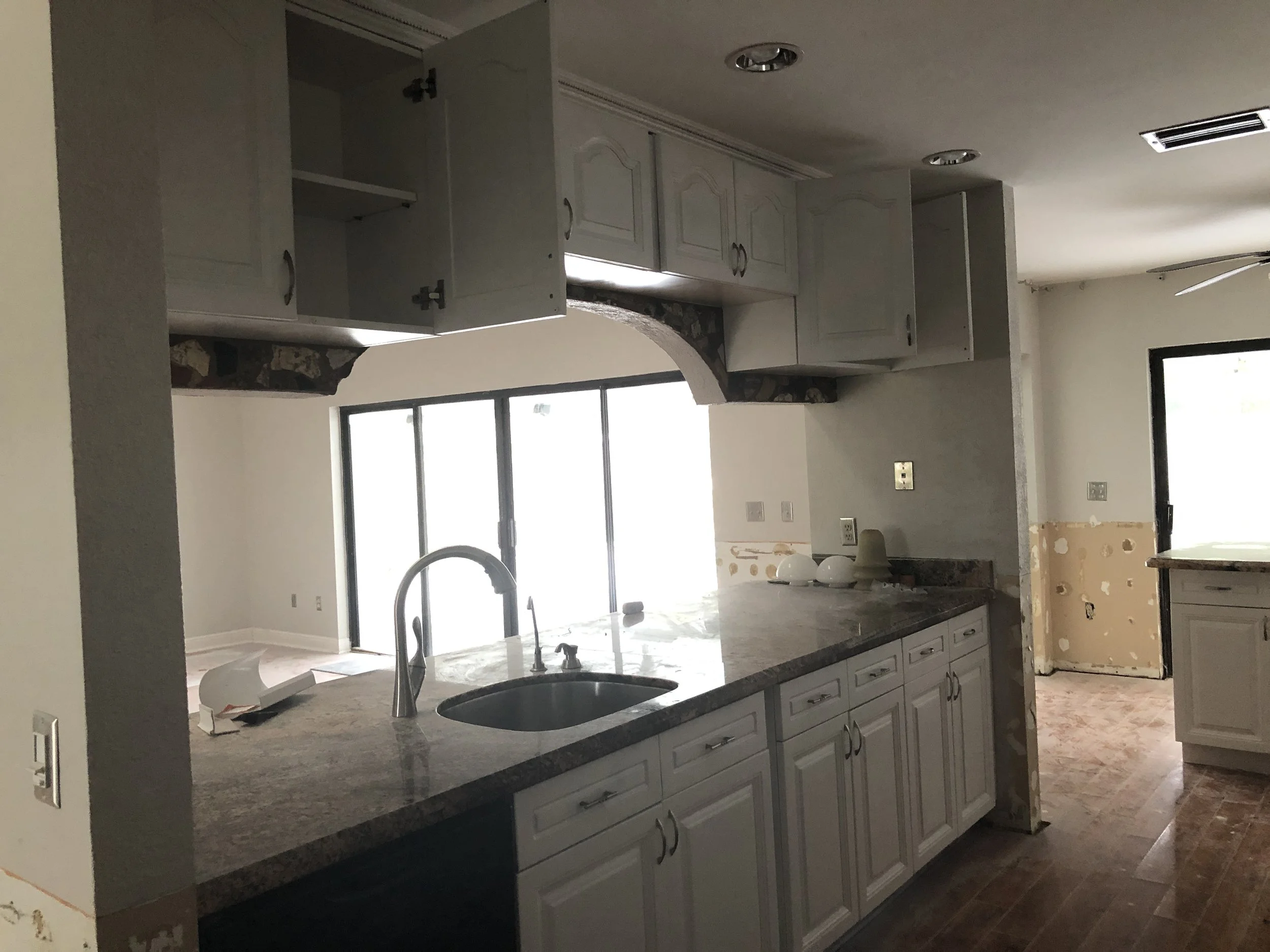 After - Kitchen Cabinet Repainted, Popcorn Removal and Smooth Resurface
