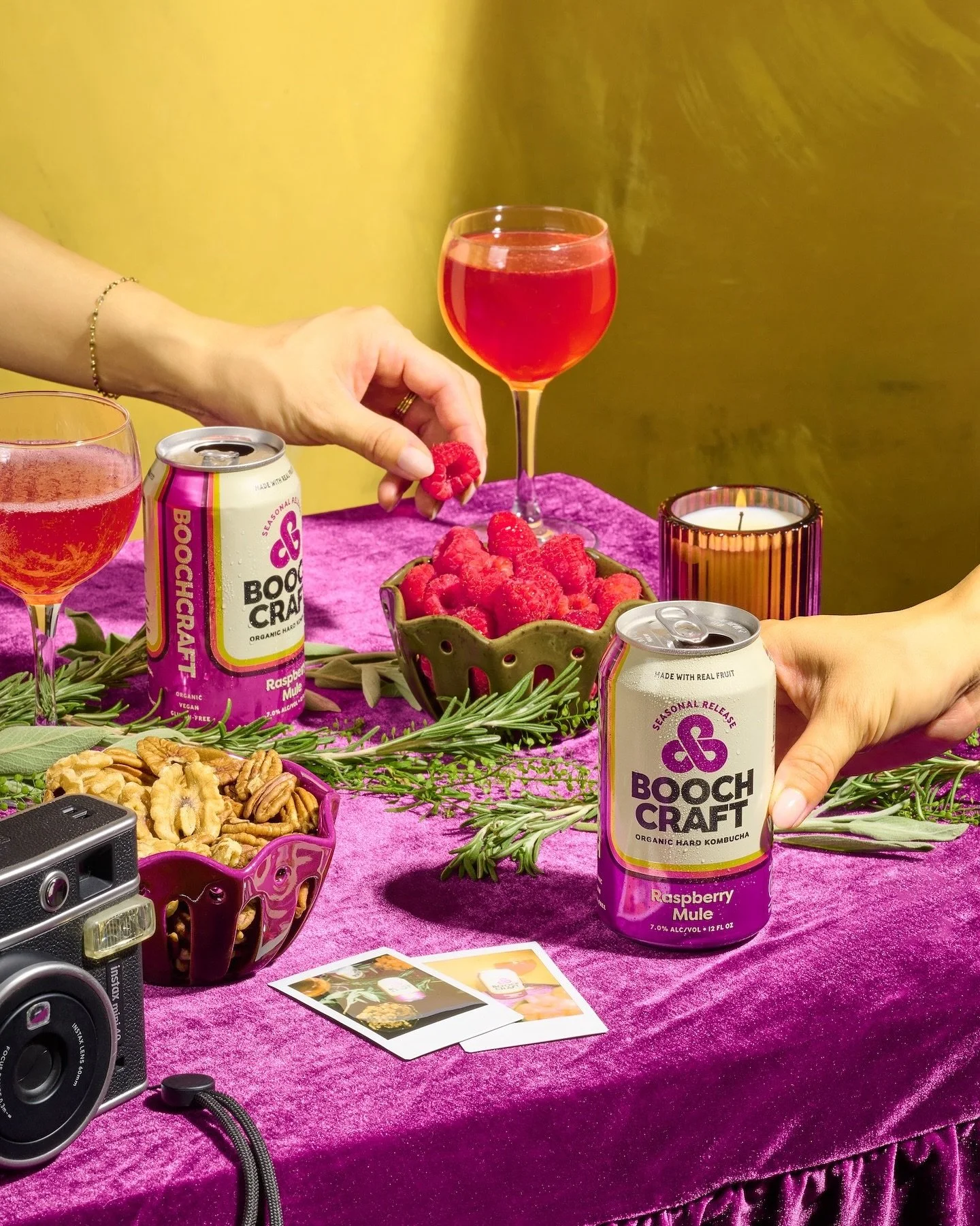 Love the colors and textures in this one 🥰 holiday tablescape shot and styled for @boochcraft 🩷🧡💛

#boochcraft #kombucha #beveragephotography #propstylist