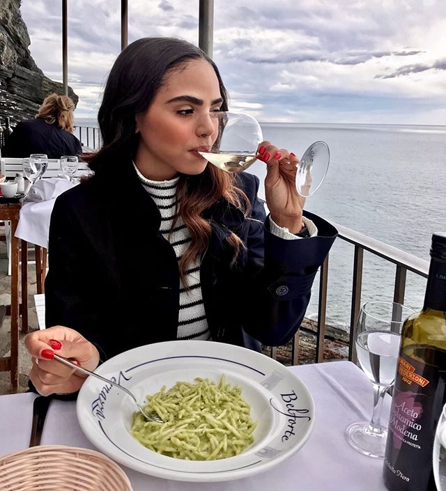 Regional Wine ✔️🍷
Homemade Pesto Pasta ✔️🍝
Views for days ✔️ Serenaded in Italian by our waiter ✔️
I could get use to this. 
PS there&rsquo;s a world championship Pesto sauce competition in the area that I must return for.