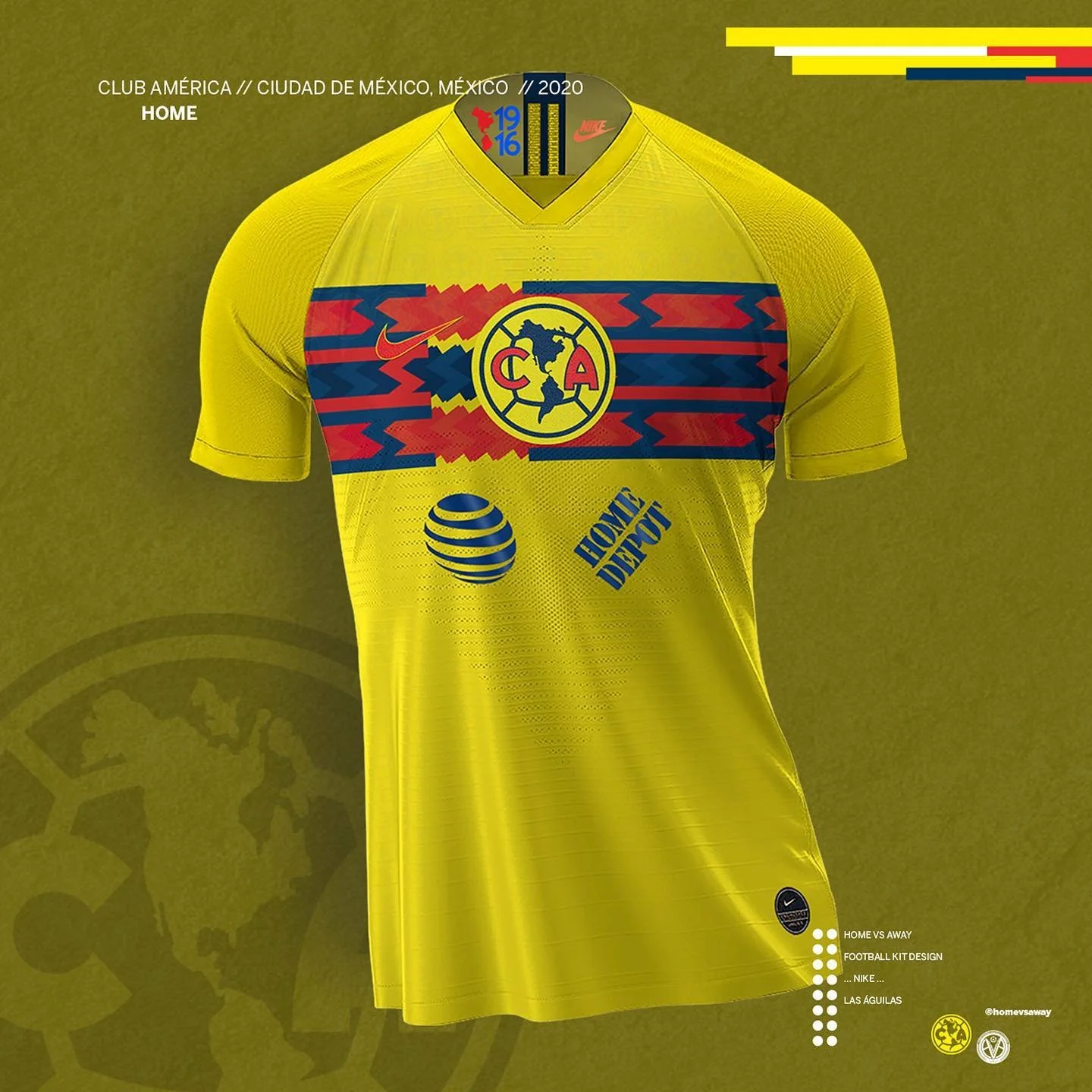 From the past of M&eacute;xico comes the today of @clubamerica! @nikefootball jersey concepts inspired by historic patterns and CA home New Mexico!
#footballdesign #soccerkit #nikefootball #clubamerica #somosameric #&aacute;guilasporelmundo #mexico