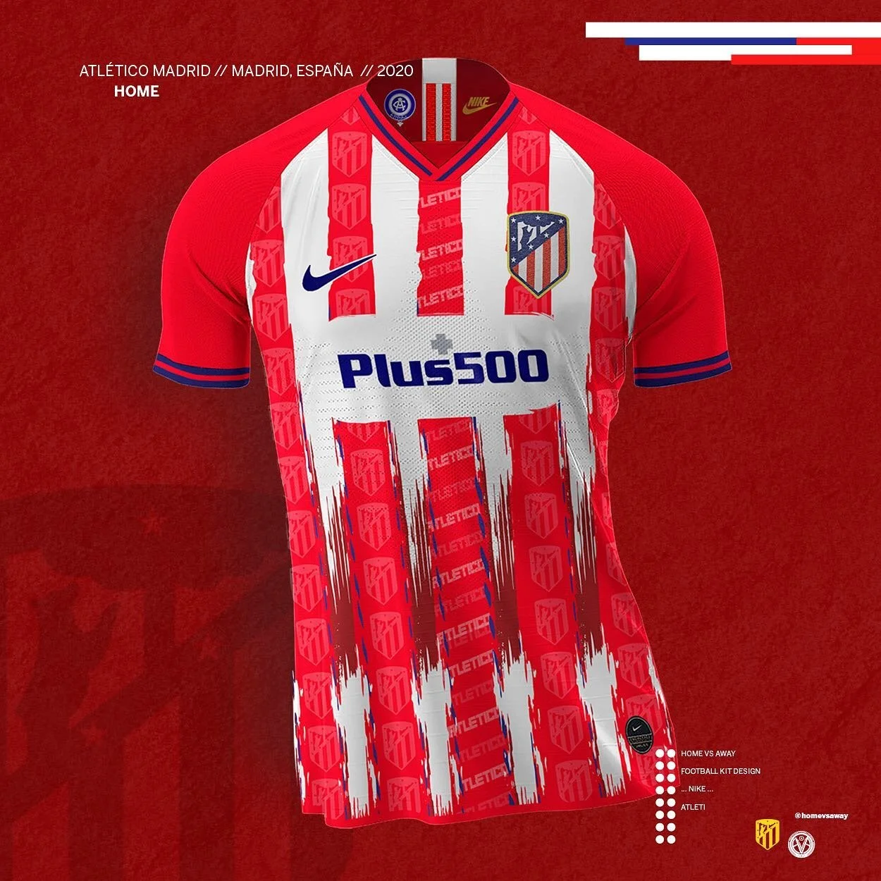 After a traditional Jersey this season, will @atleticodemadrid and @nikefootball come up with something more flamboyant as usual? I think they should; and here&rsquo;s my concept idea! 
#footballdesign #soccerkit #nikefootball #a&uacute;paatleti #spa