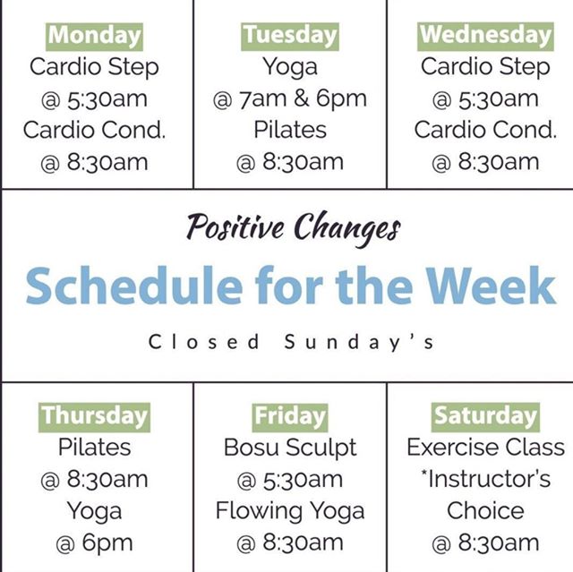 Nothing changes, if nothing changes!

Already down to the last week of July, don't let August pass you by without stepping into our Studio.

Here are our classes for the week! 
Call, send us a message or drop in to learn what we have to offer you. 🧘