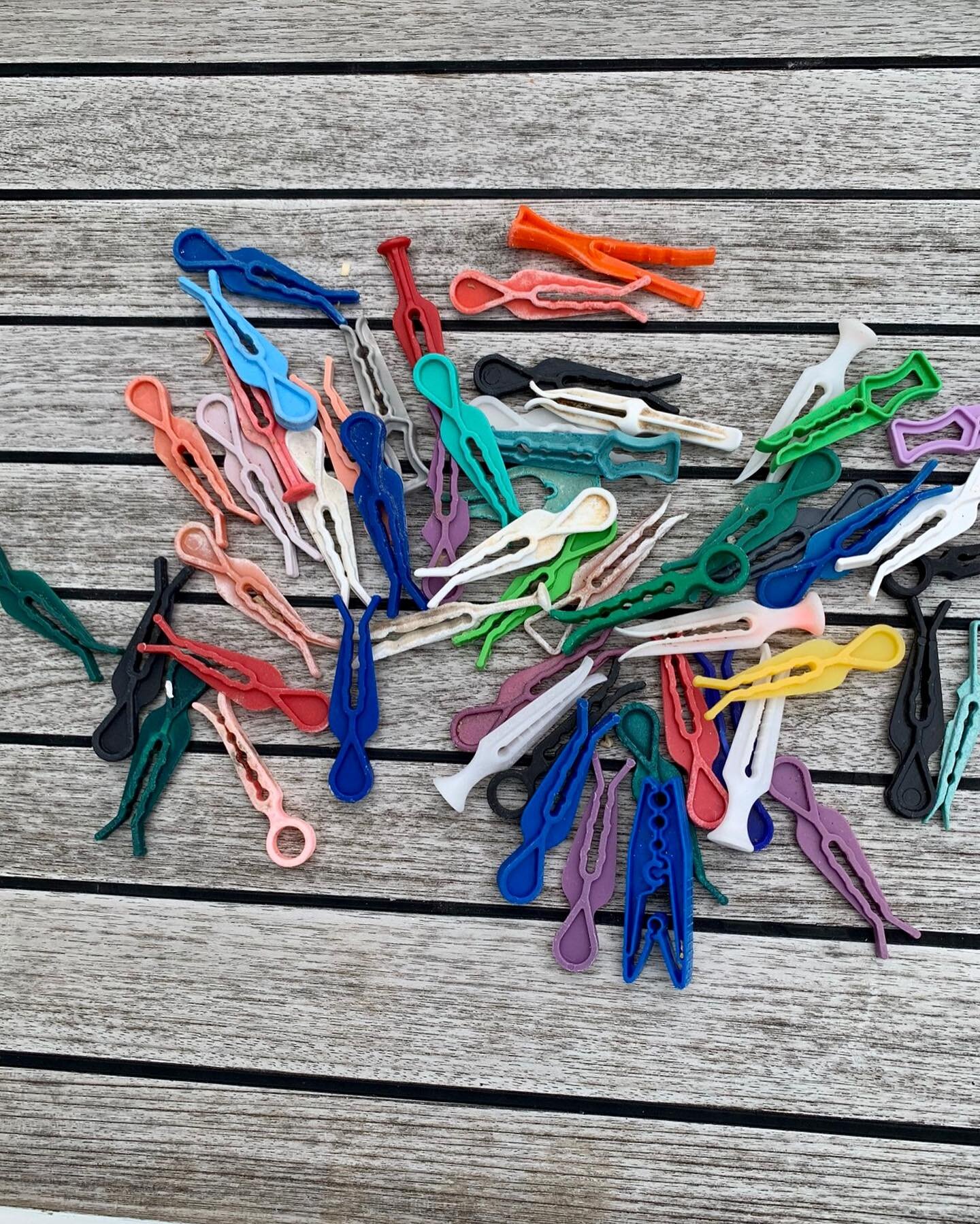 When New Zealand sailors Rosie and Lon cleaned up their local beach,  they found an abundance of plastic pegs.

With a little bit of sleuthing they discovered that they were coming from nearby oyster farms where they were being used to hold down plas