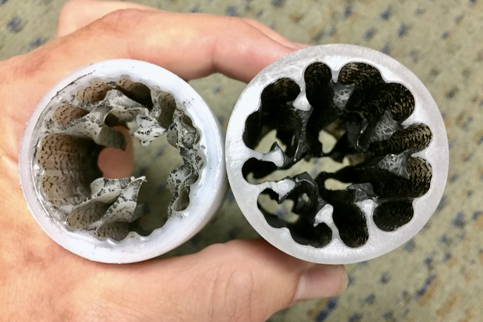   Fuel Grain 5 fire result - thin walls lead to blowouts  