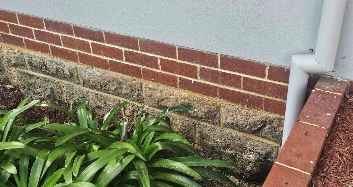 limestone base and brick wall restoration on fremantle area home