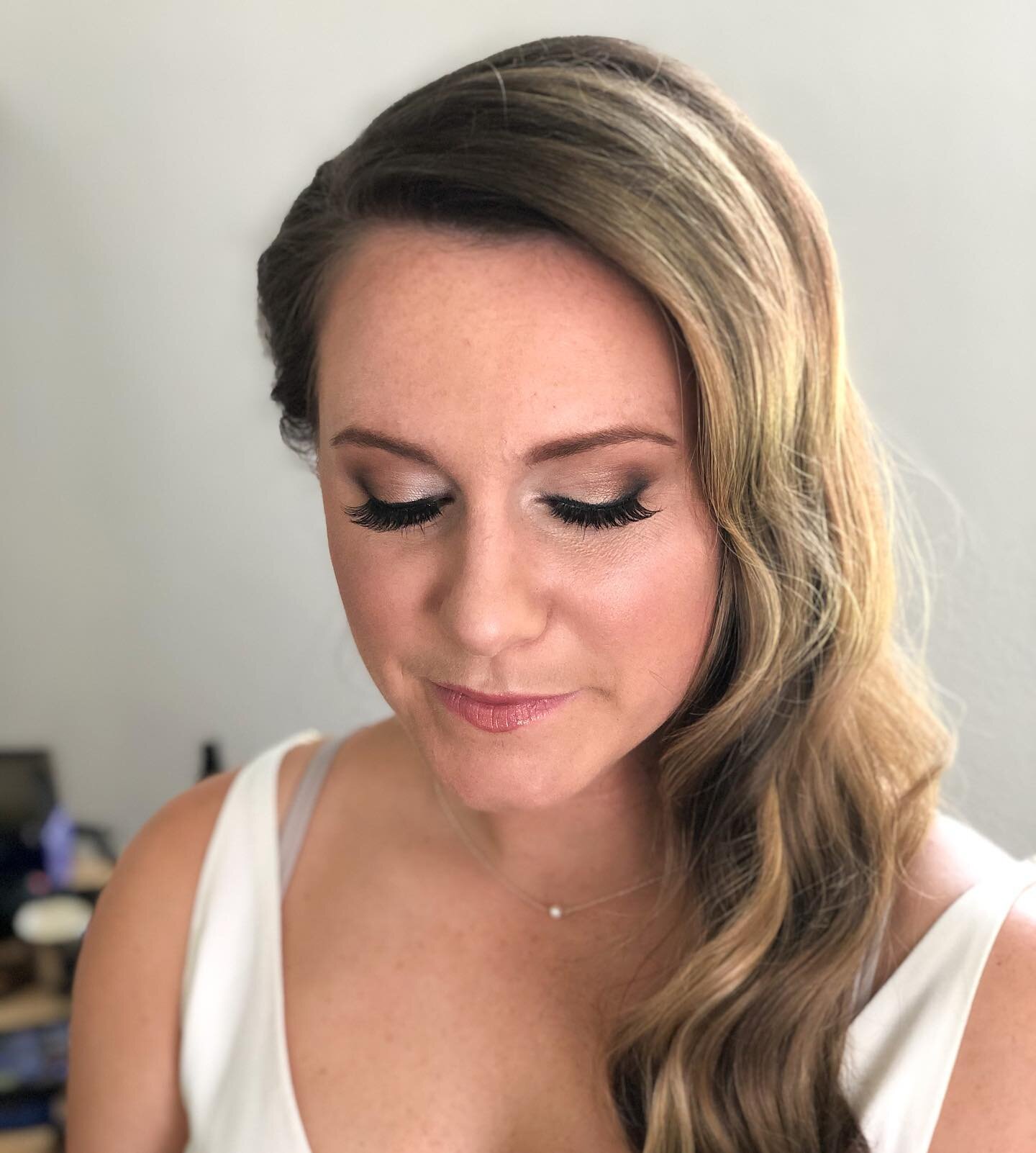 Bridal makeup tip: aim for a notch or two up from your everyday look so you&rsquo;ll look like yourself but more bridal👰🏼 I think we nailed it @sarahkatherine21 can&rsquo;t wait for the big day!! (Makeup by me💁🏻&zwj;♀️ hair by @misty_dawn29)